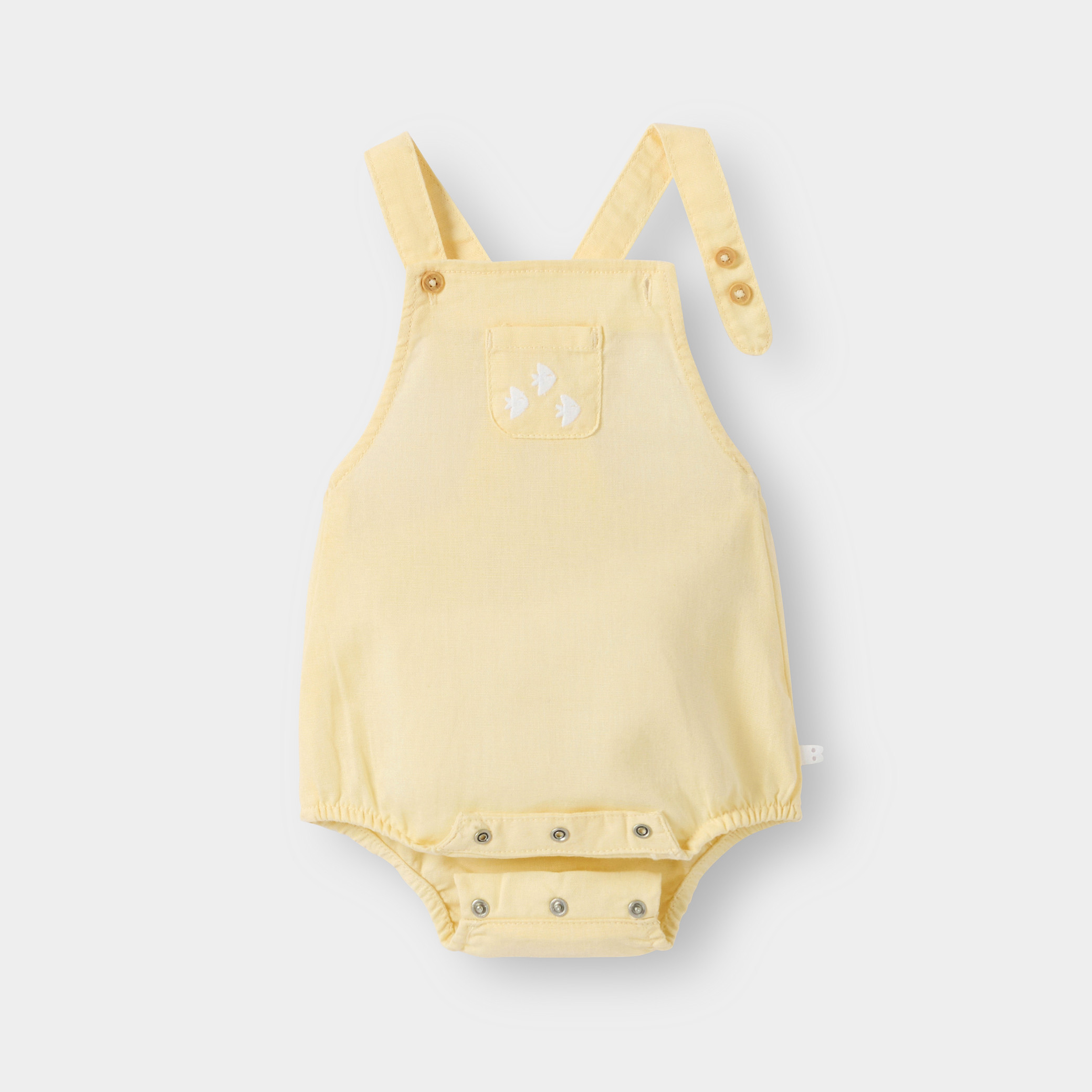 Barboteuse jaune et body à motif bébé fille - Vanille
