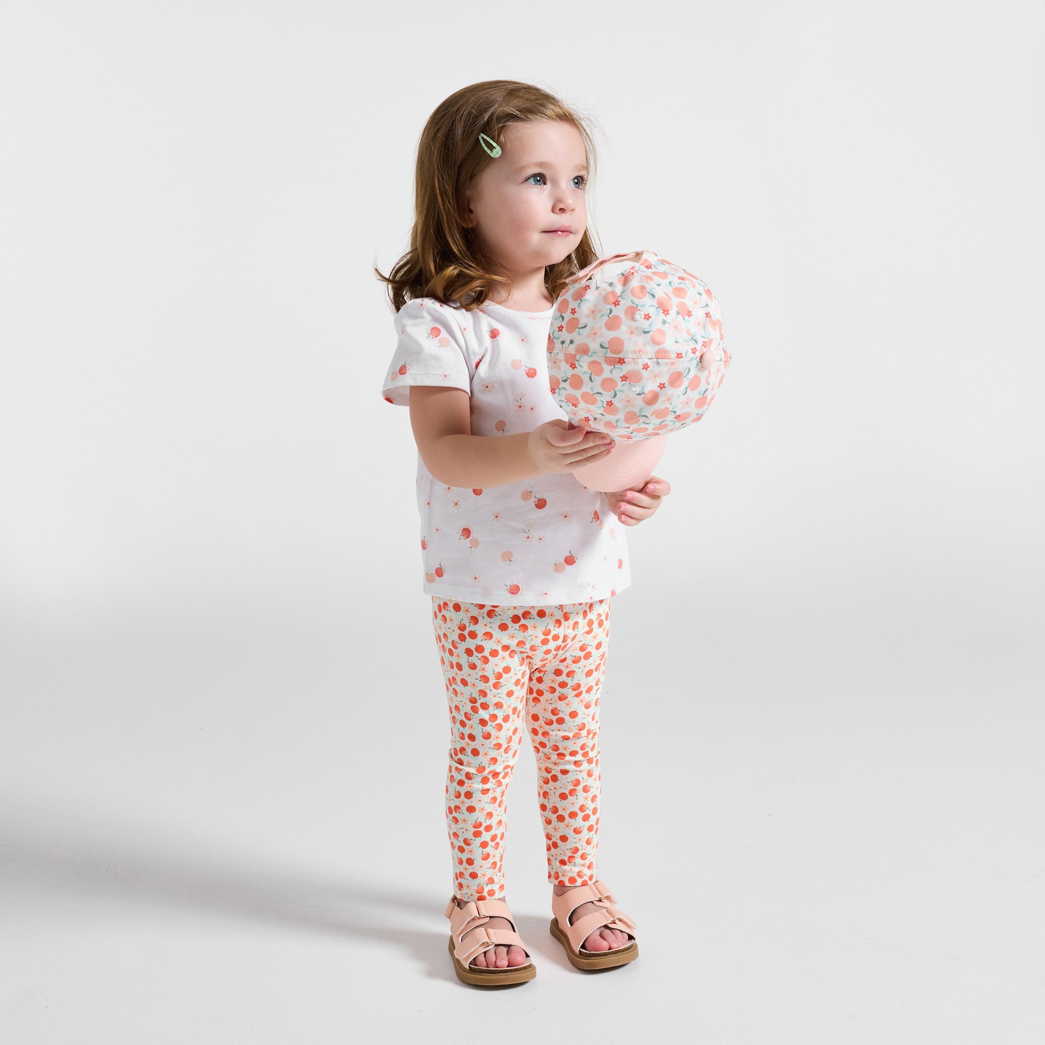 Legging fruits rose bébé fille - Imprimé rouge