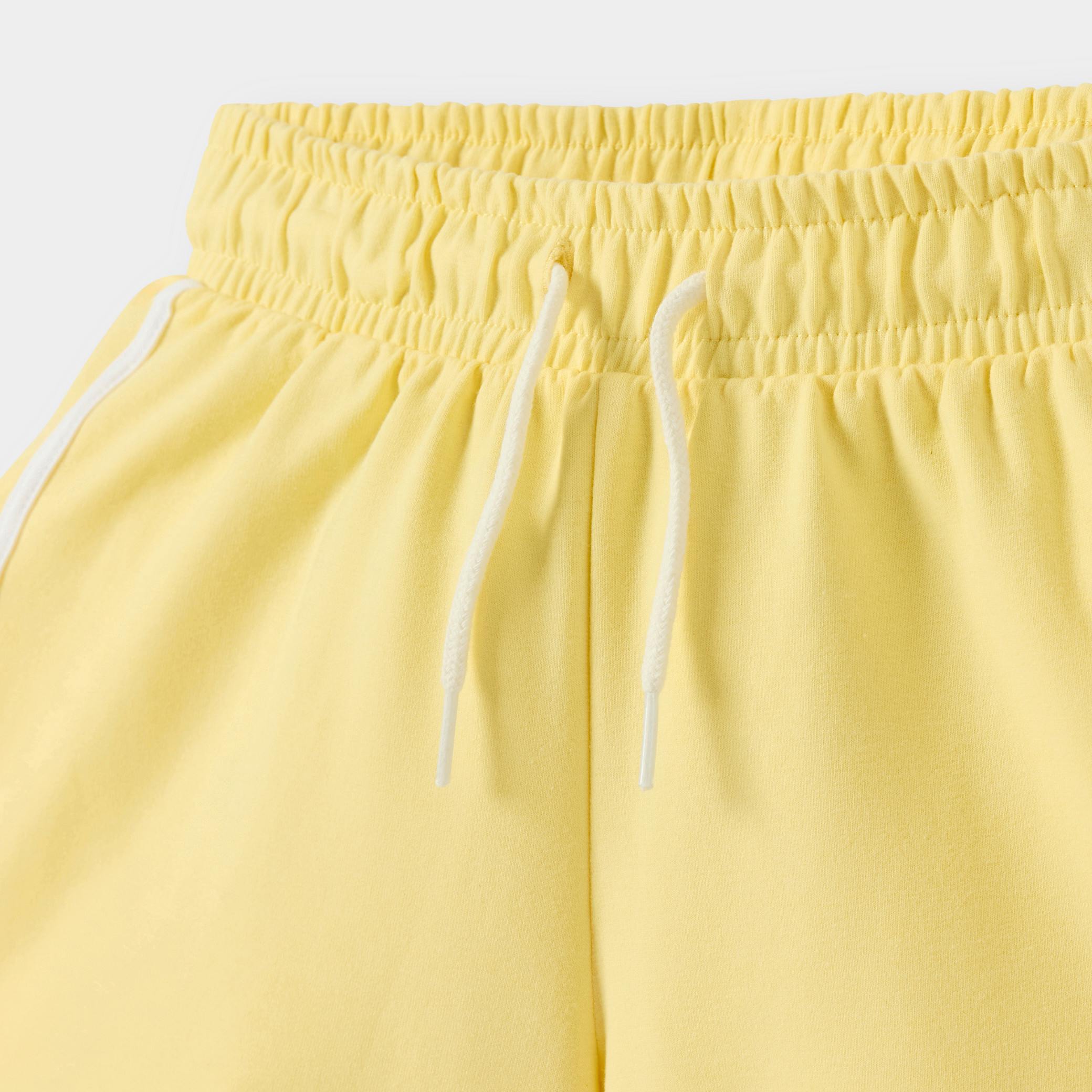 Short molleton léger rose fille - Jaune banane