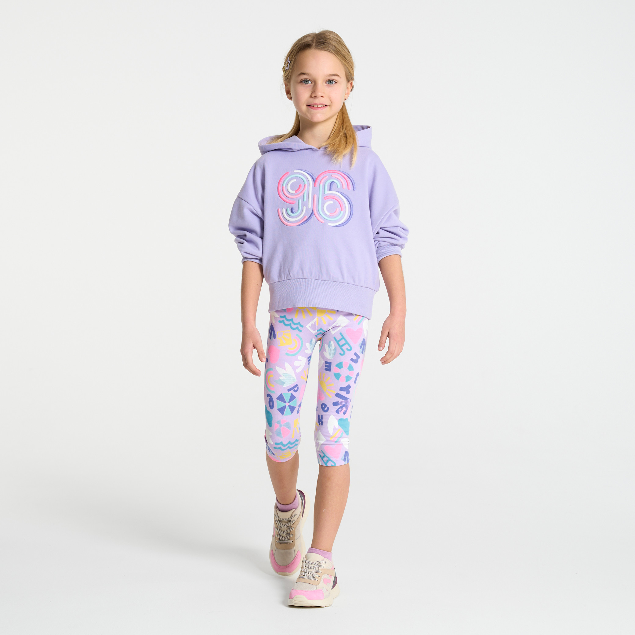 Legging imprimé rose fille - Imprimé Violet