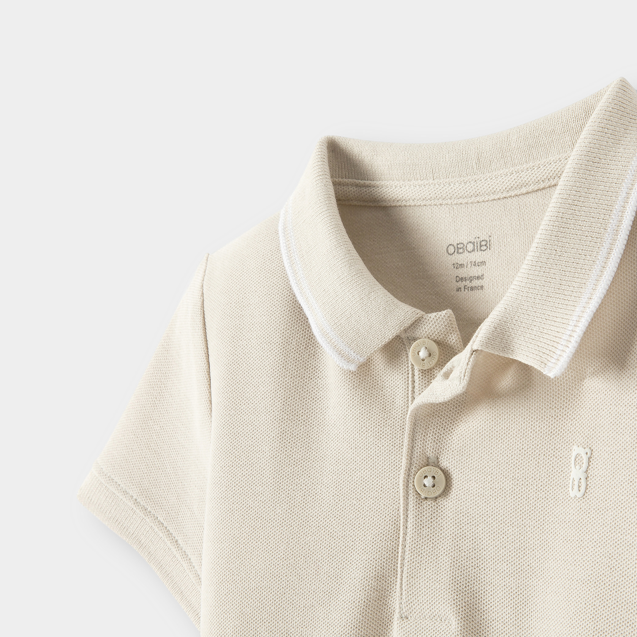 Polo bleu bébé garçon - Beige Tres Clair