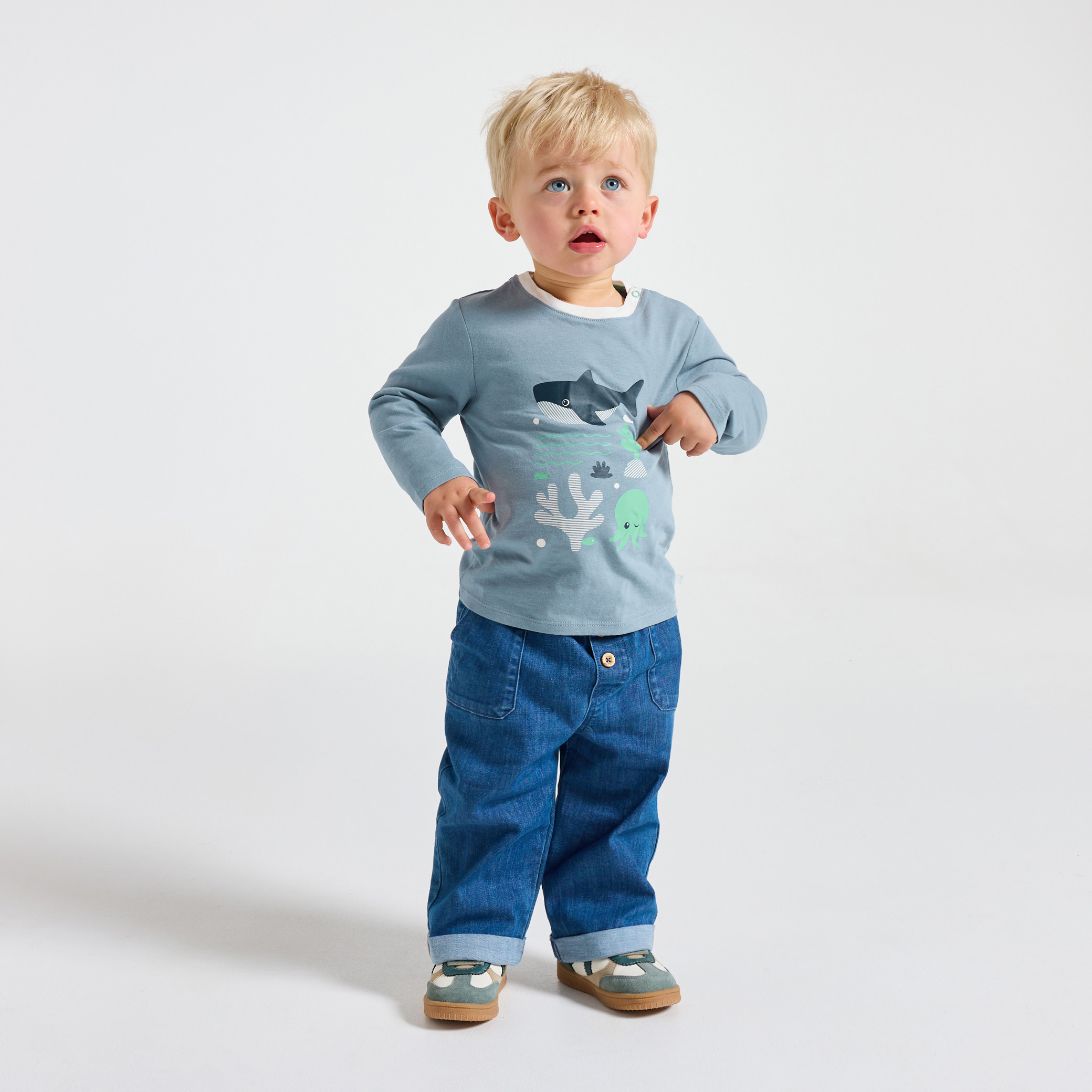 T-shirt marin bébé garçon bleu - Bleu horizon