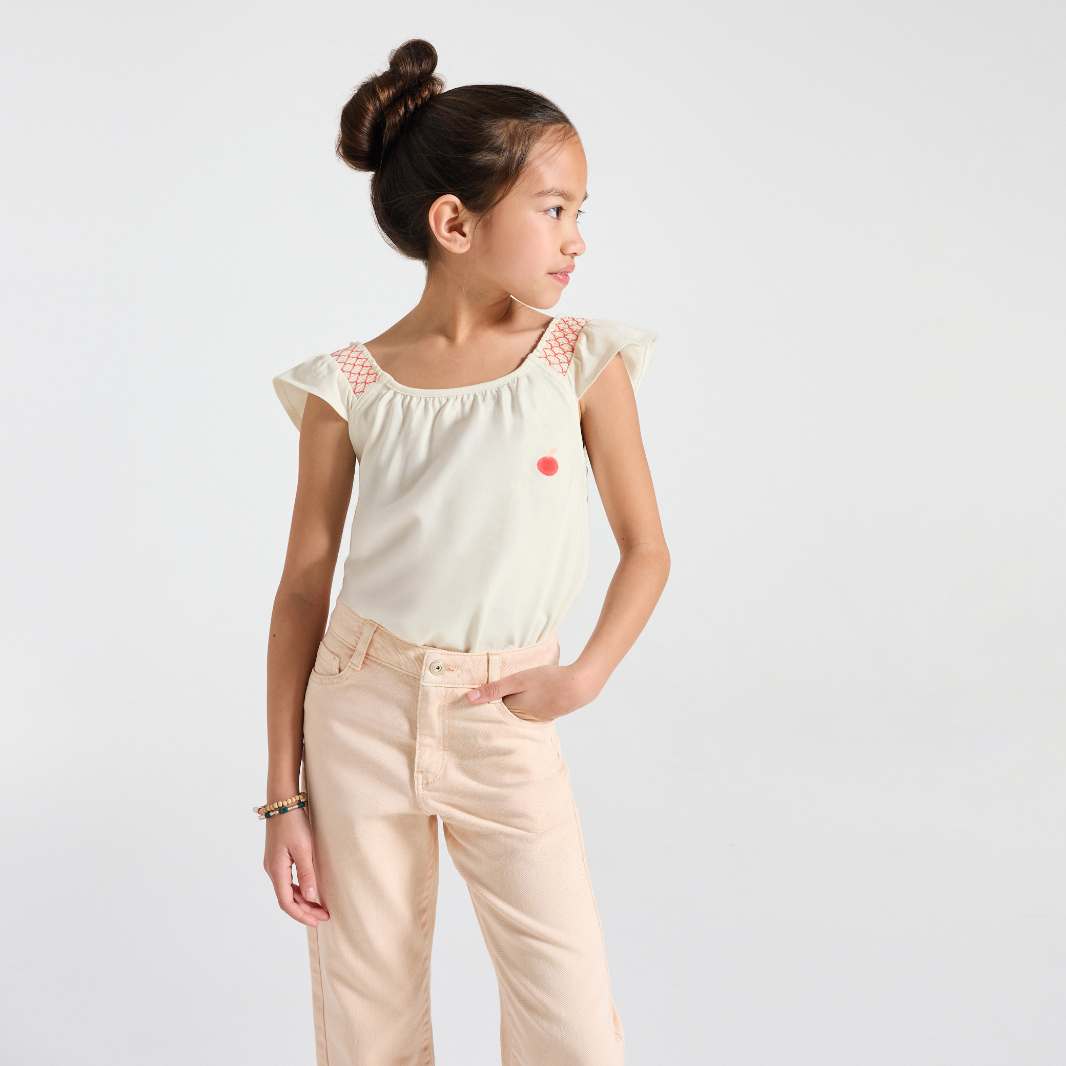 Débardeur blanc bébé fille - Blanc Meringue