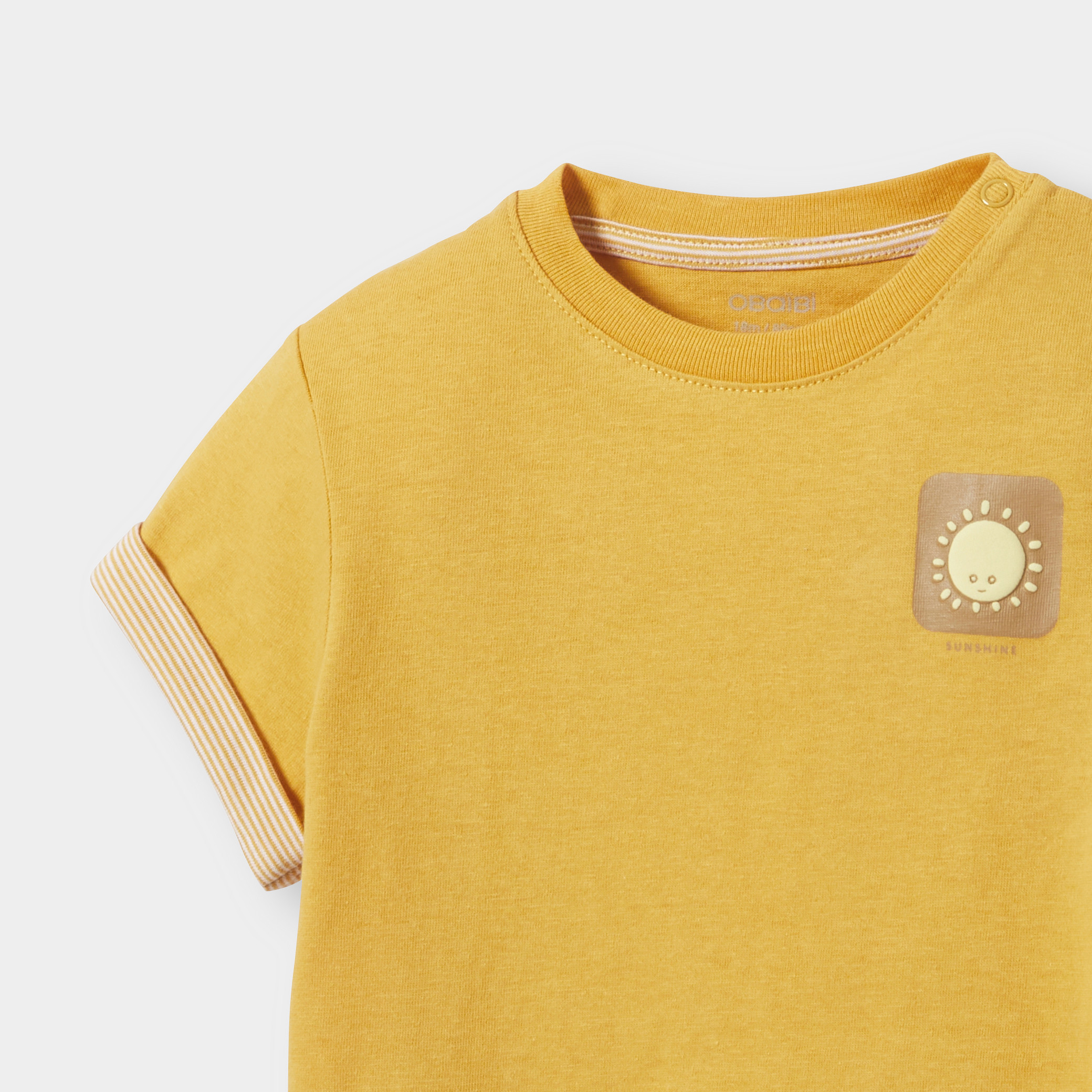 T-shirt à motif bleu bébé garçon - Jaune Miel