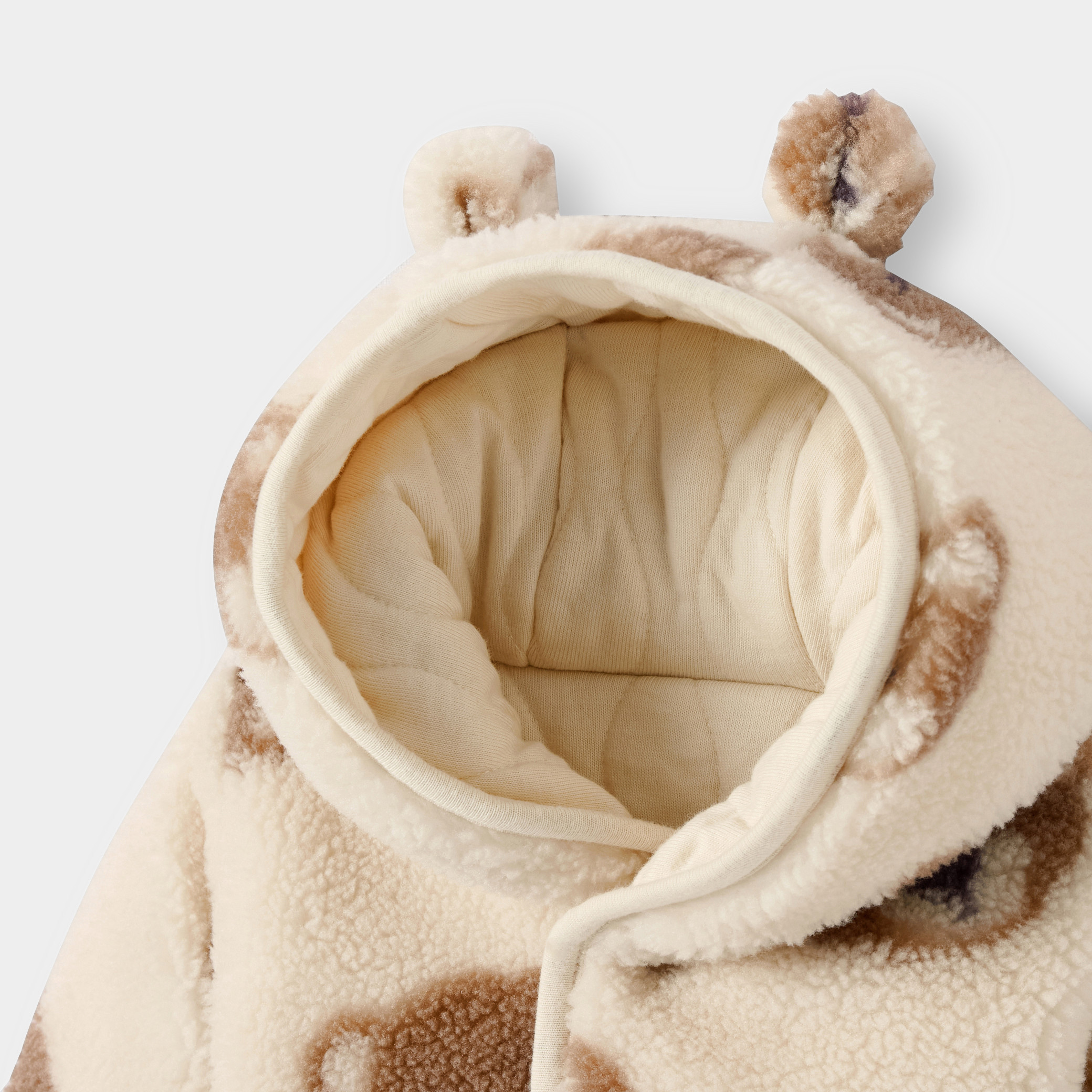 Manteau réversible ours beige mixte bébé naissance - Ficelle