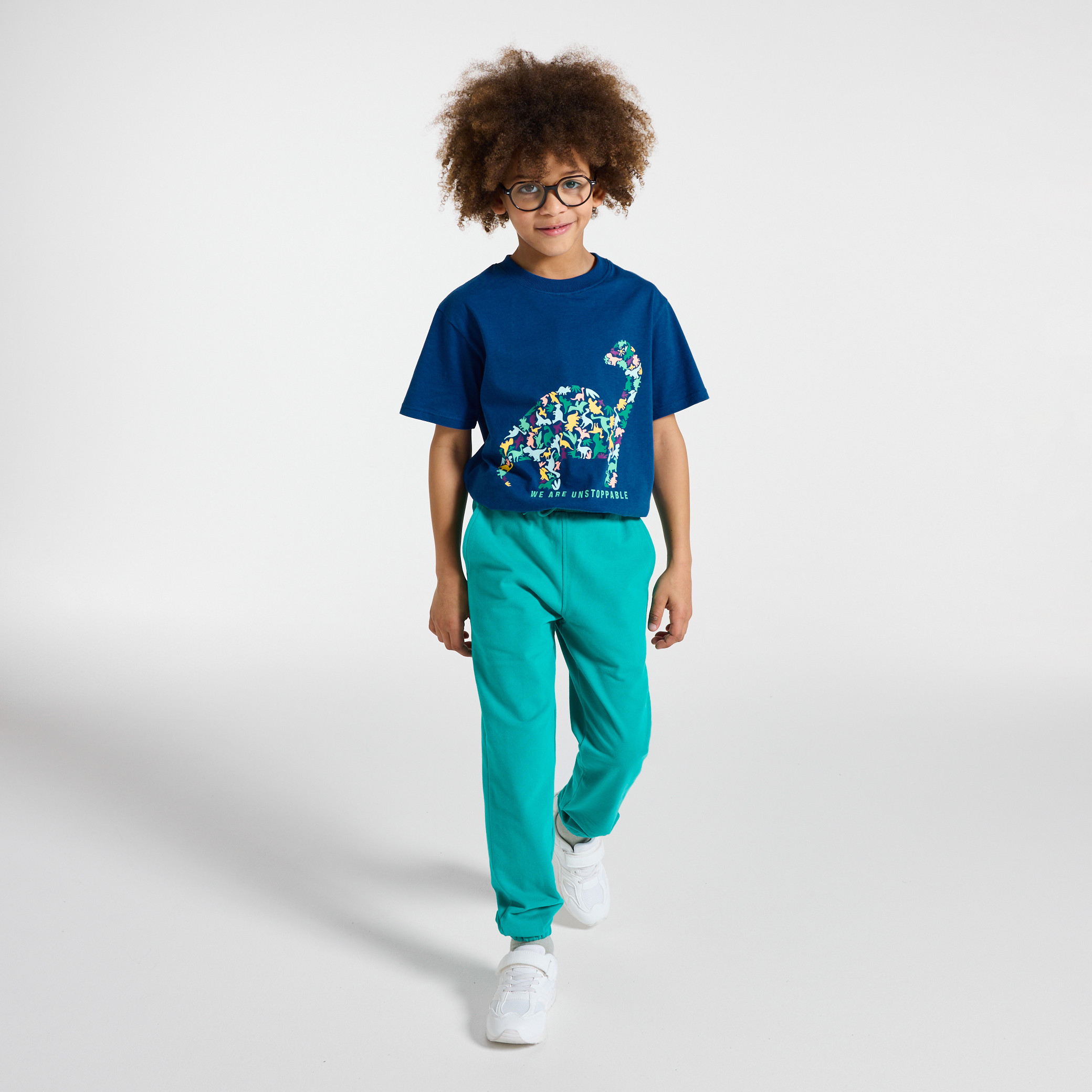 Tshirt vert motif dinosaure garçon - Bleuet