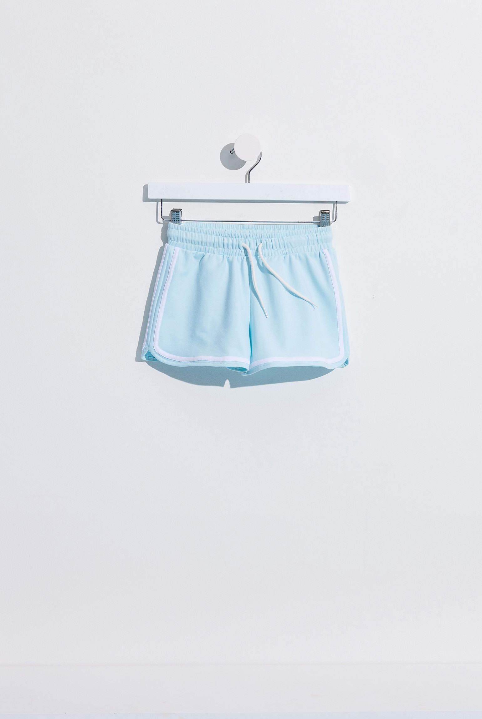 Short molleton léger rose fille - Bleu glaçon