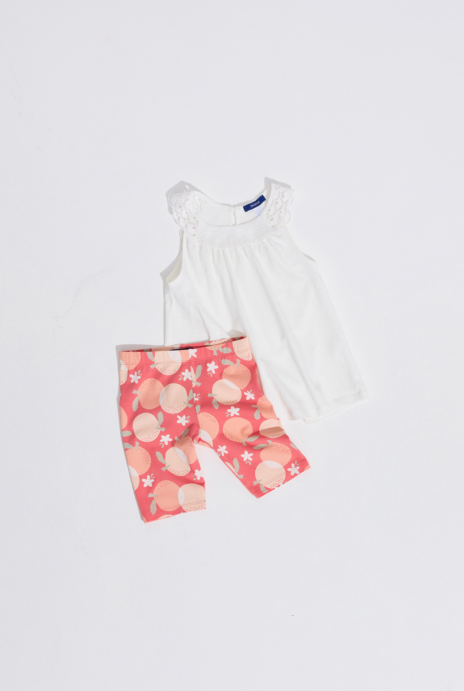 Legging rose fleuri fille - Rose Oeillet