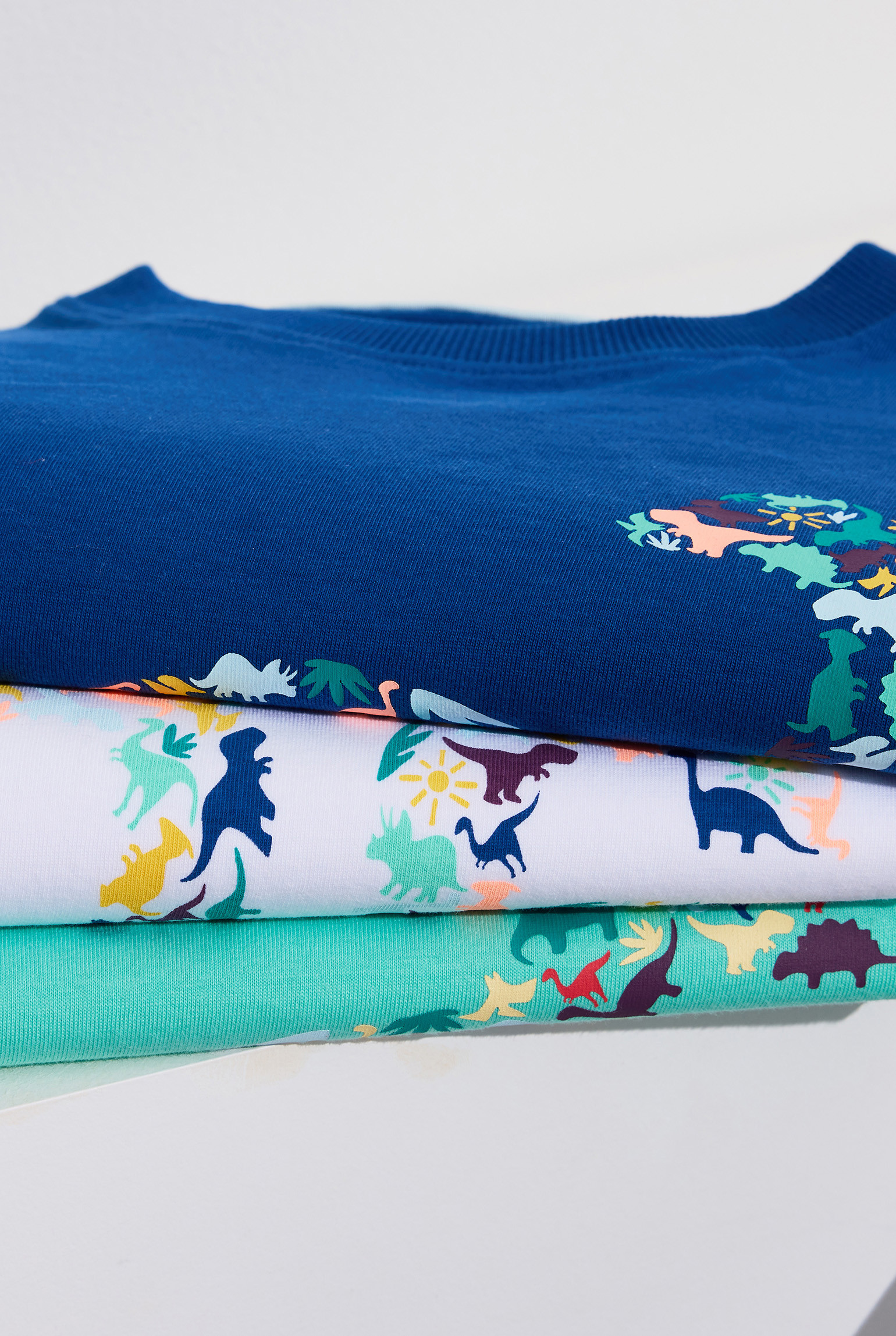 Tshirt vert motif dinosaure garçon - Vert prairie