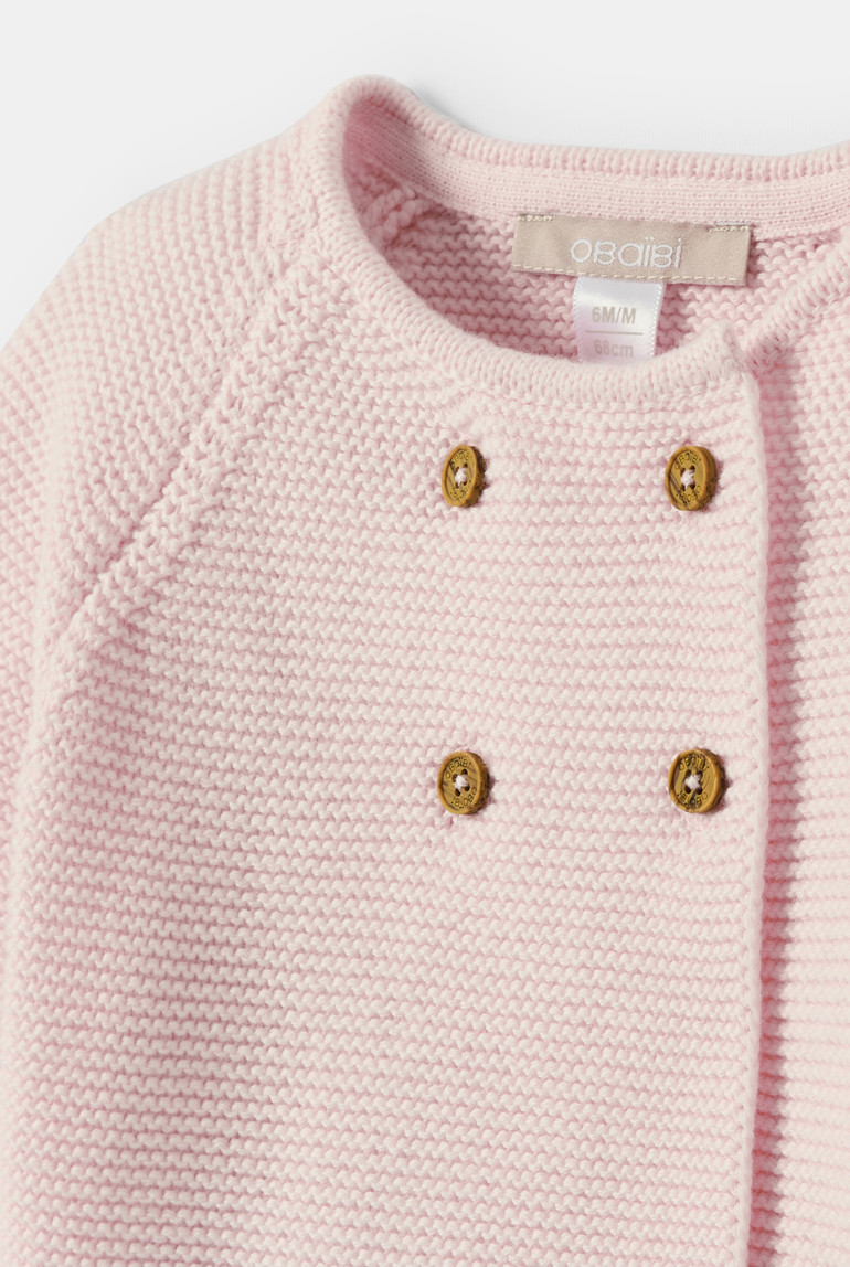 Gilet rose bébé fille - Rose poudre