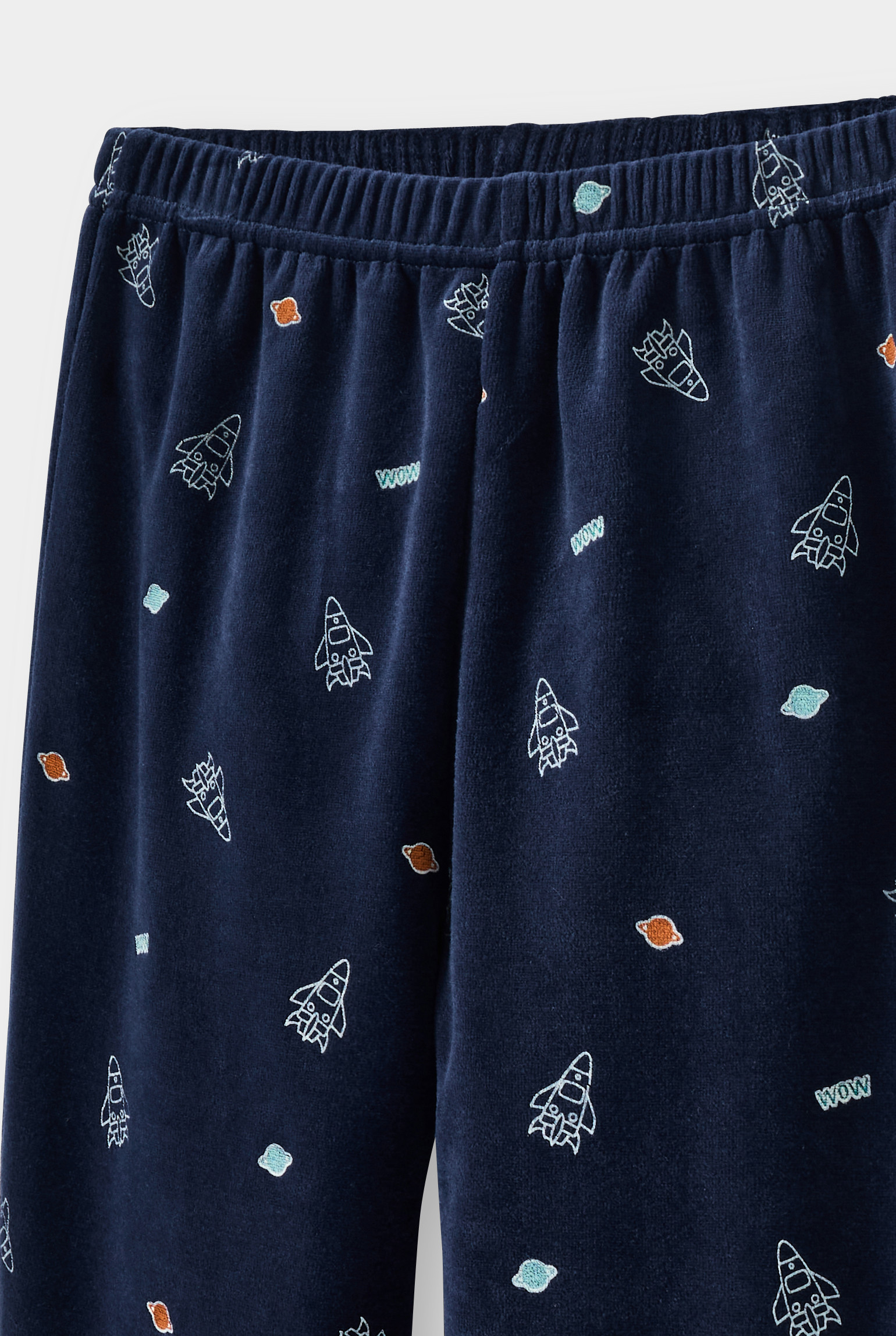 Pyjama velours bleu garçon - Bleu Prusse