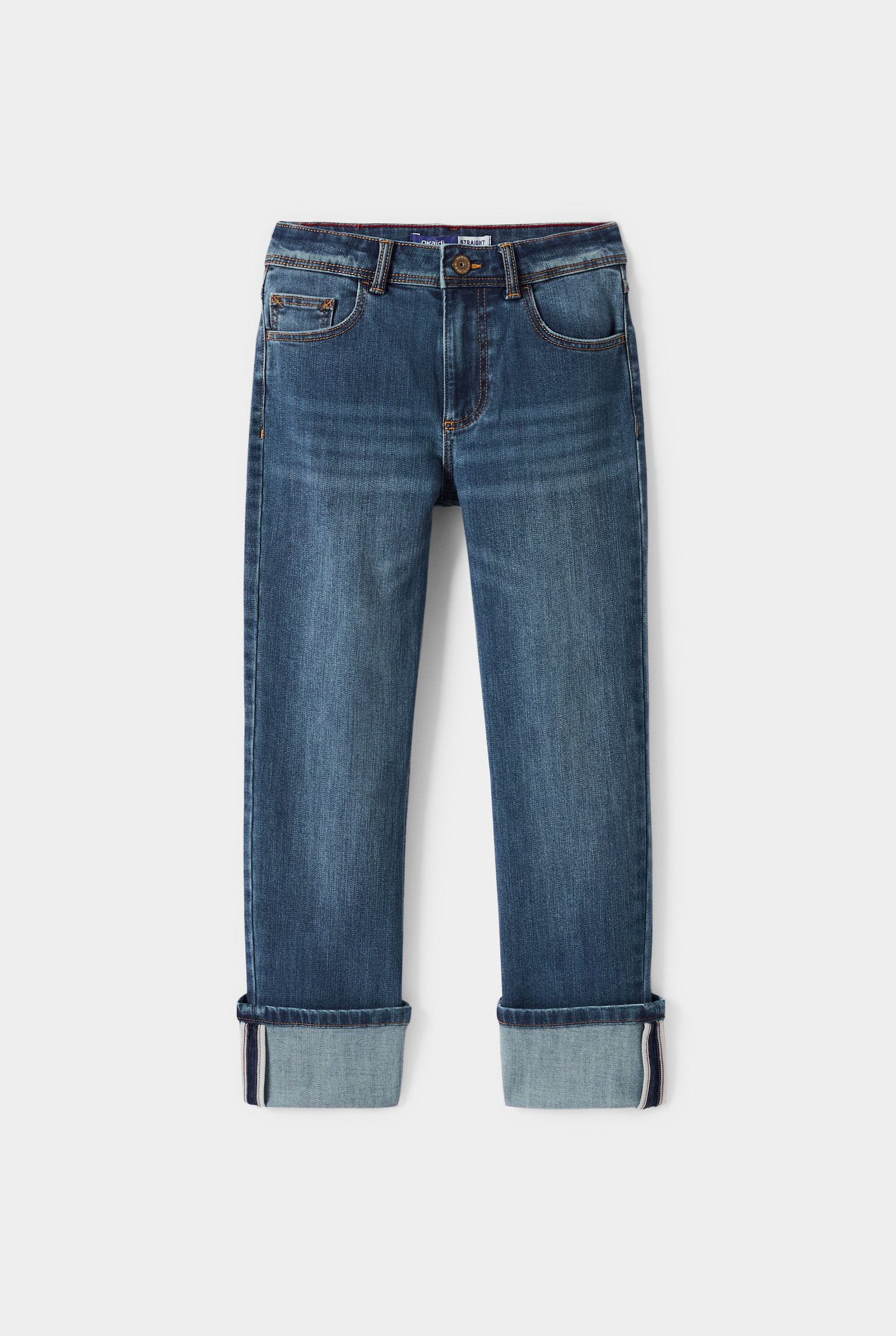 Jean droit bleu garçon - double stone