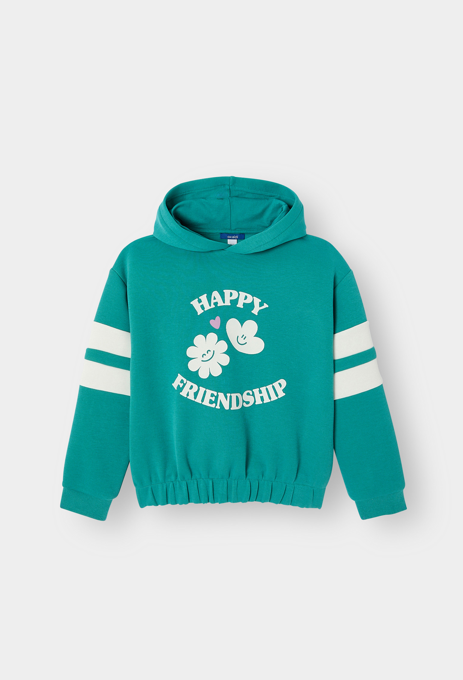 Sweat à capuche rose à message fille - Vert Emeraude