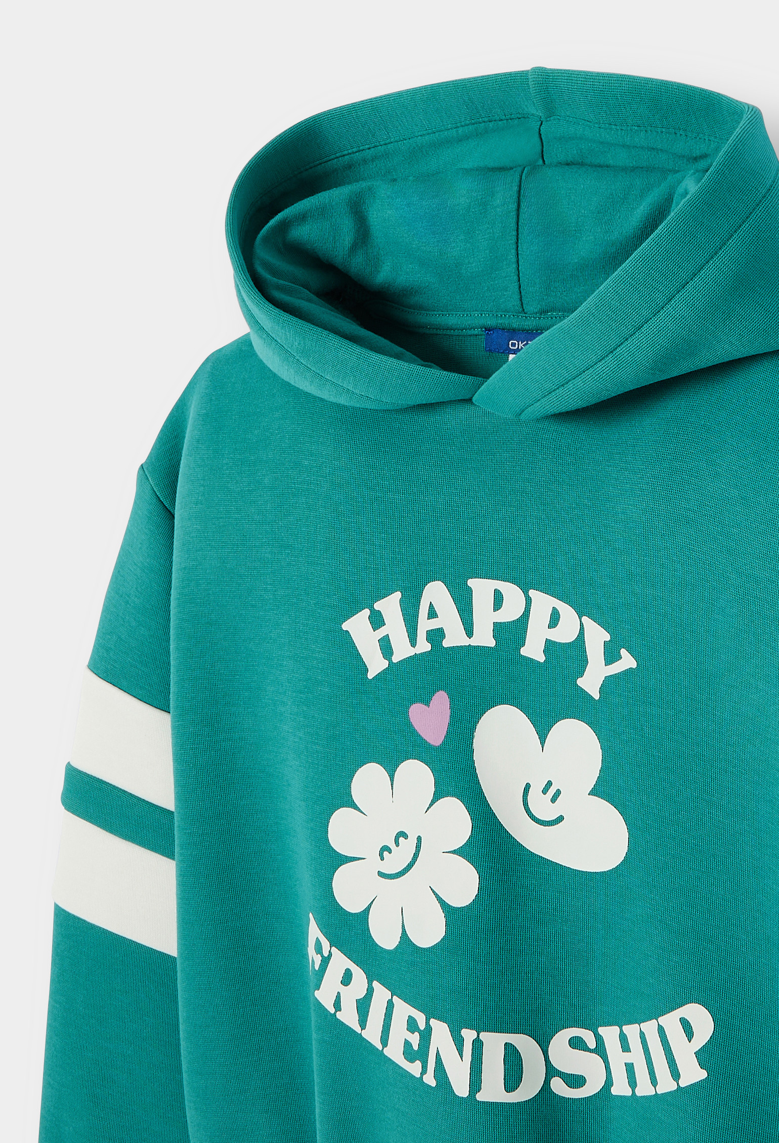 Sweat à capuche vert fille - Vert Emeraude