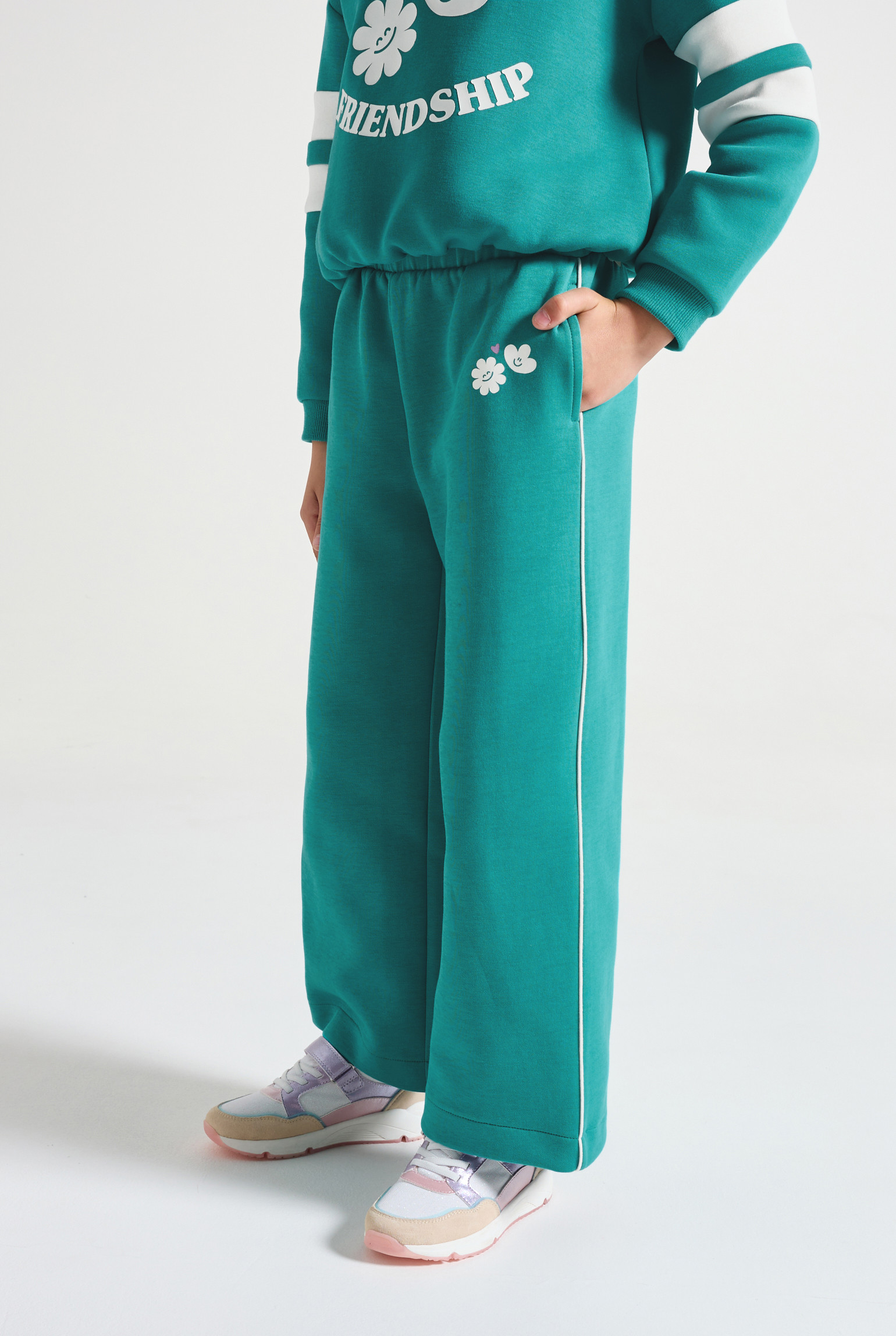 Jogging large vert fille - Vert Emeraude