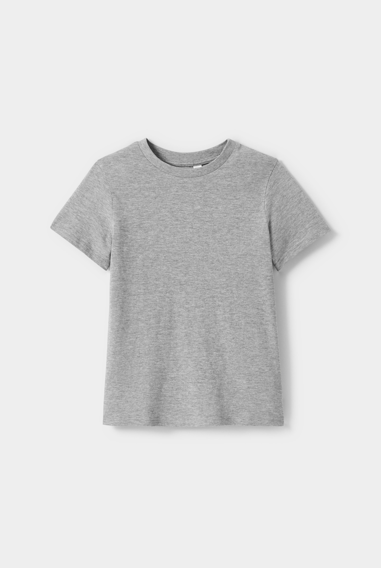 T-shirt basique manches courtes blanc garçon - Gris chiné très clair