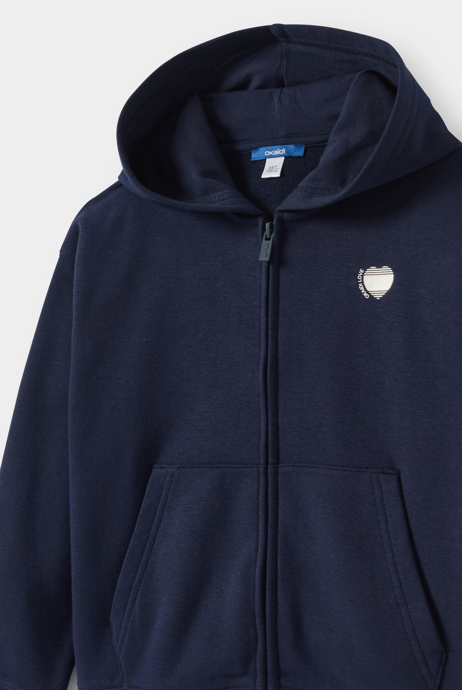 Sweat à capuche violet fille - Bleu rivage