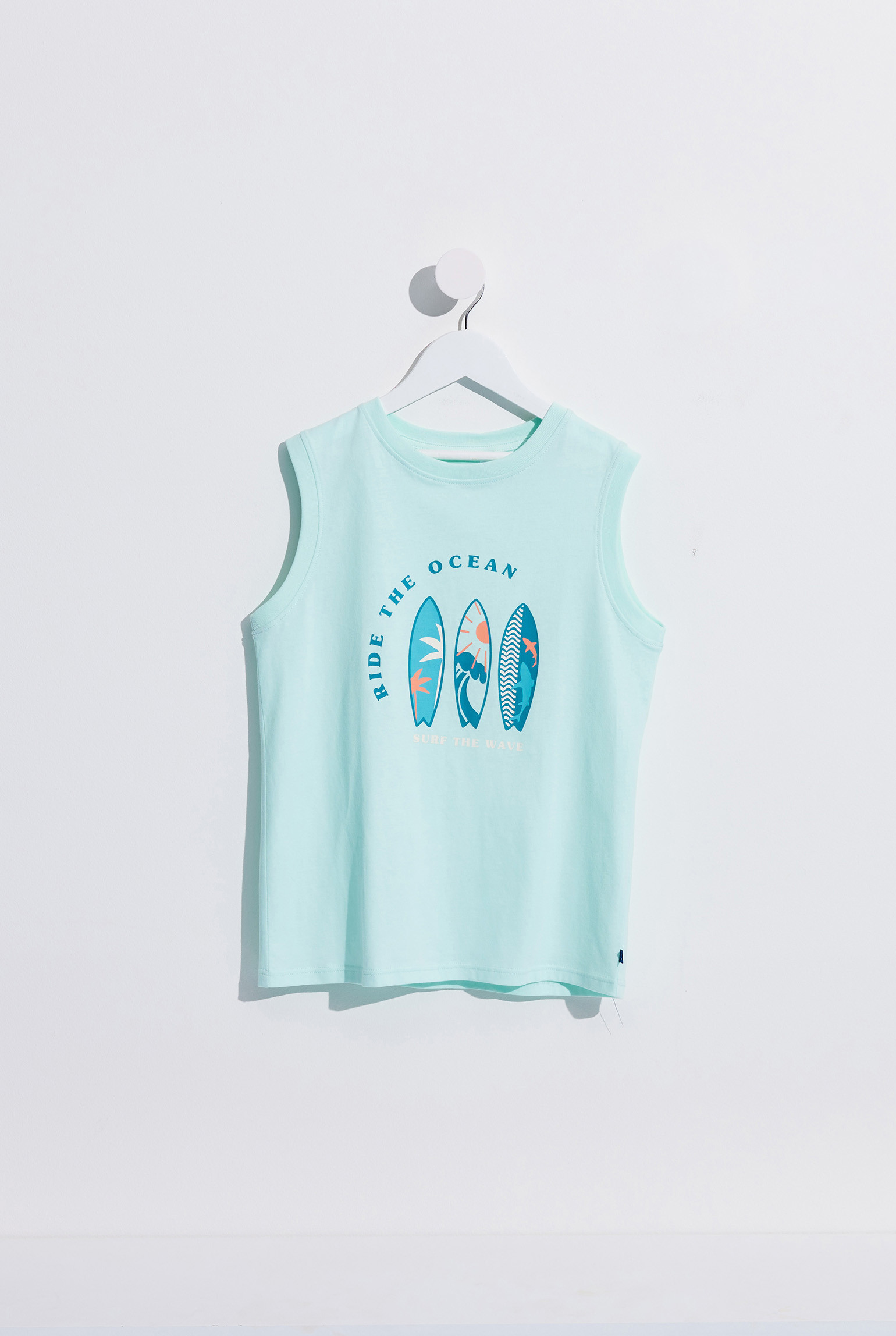 Débardeur surf vert garçon - Vert aqua