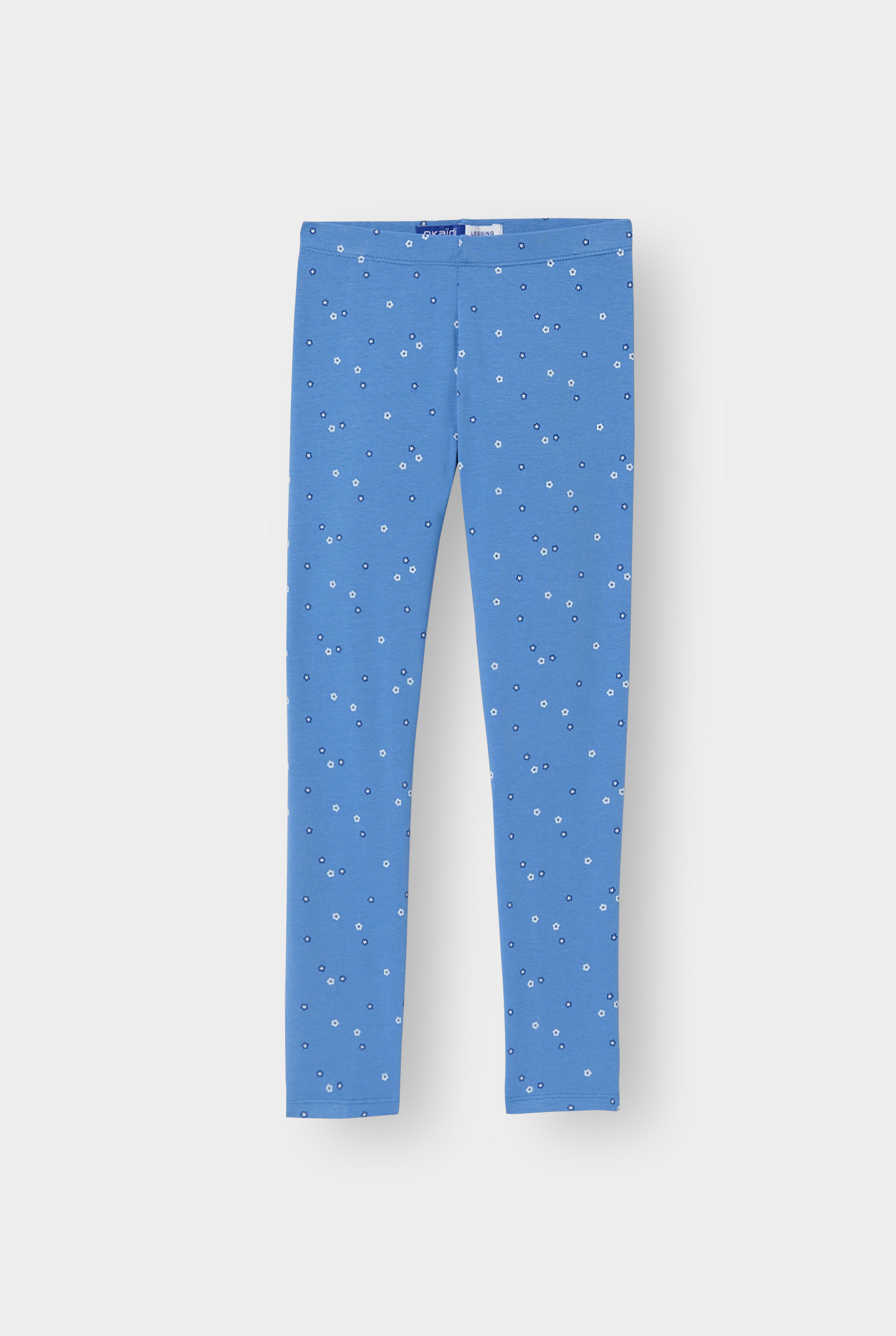 Legging imprimé fleurs bleu fille - Bleu Chardon