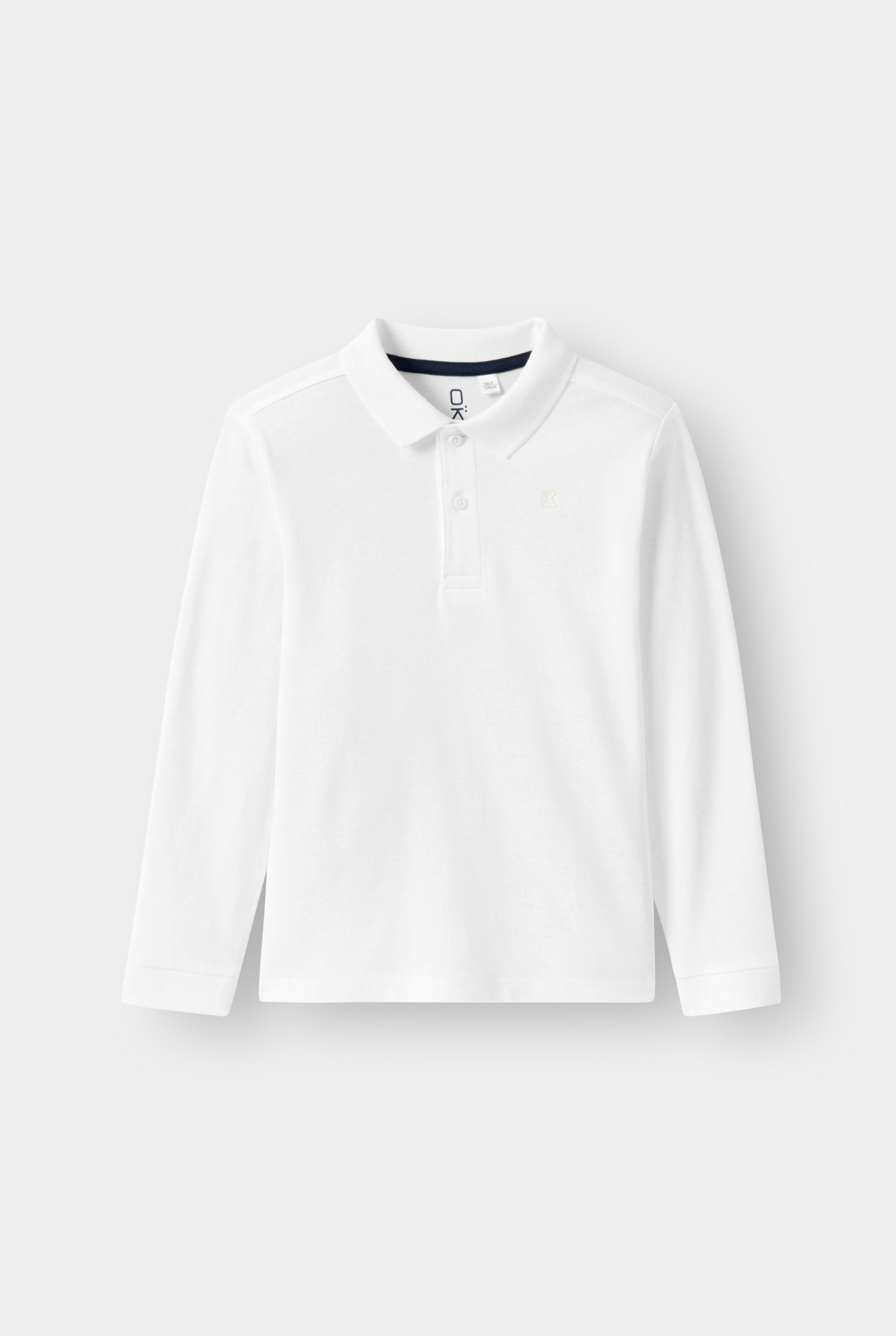 Polo manches longues blanc garçon - Blanc