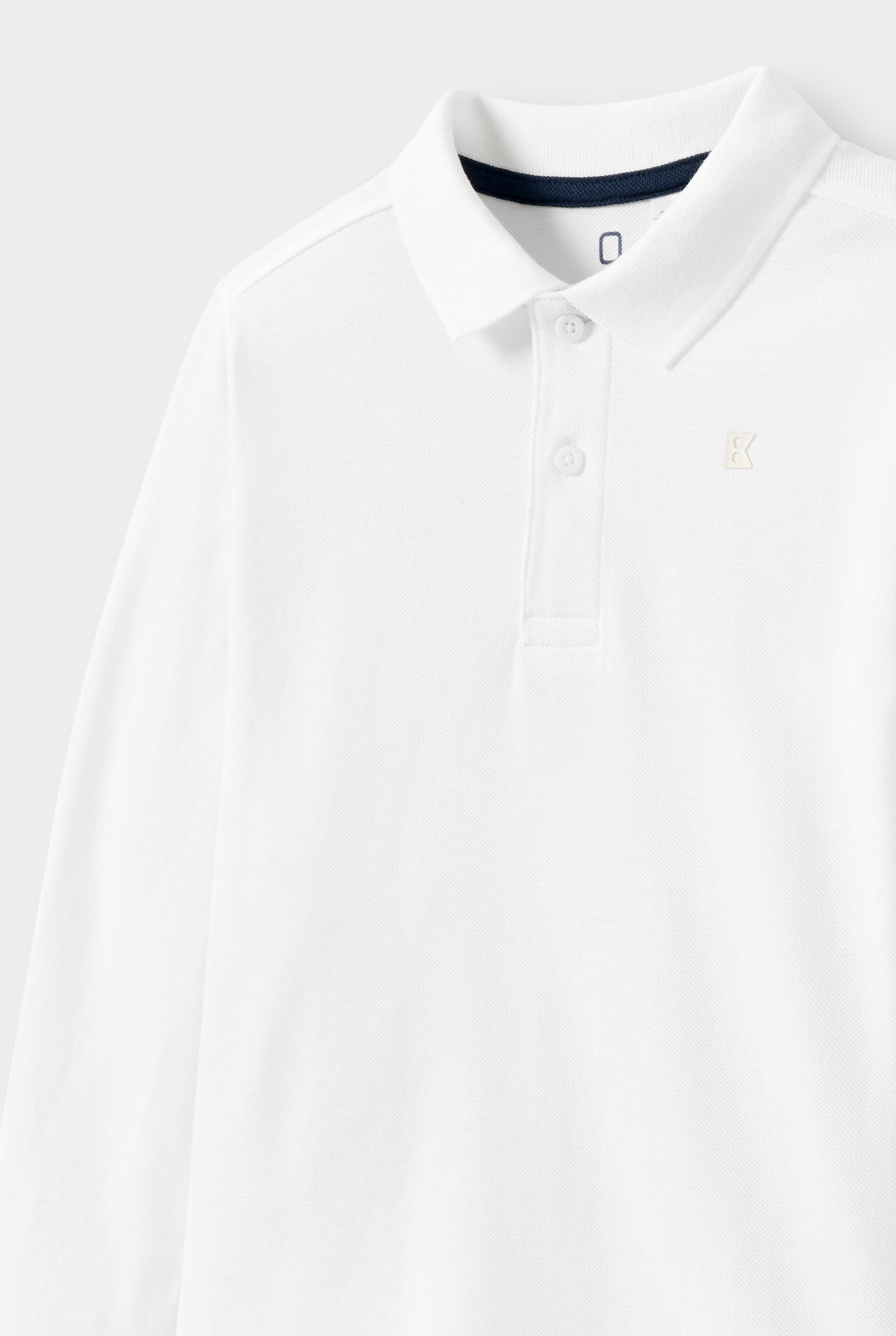 Polo manches longues blanc garçon - Blanc