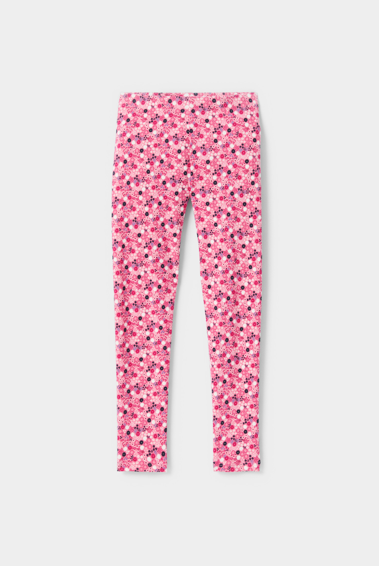 Legging côtelé rose fille - Imprimé rose