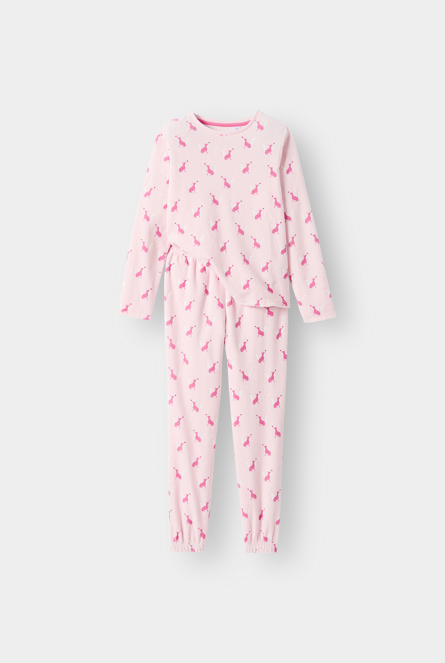 Ensemble pyjama rose à motif fille - Imprimé rose