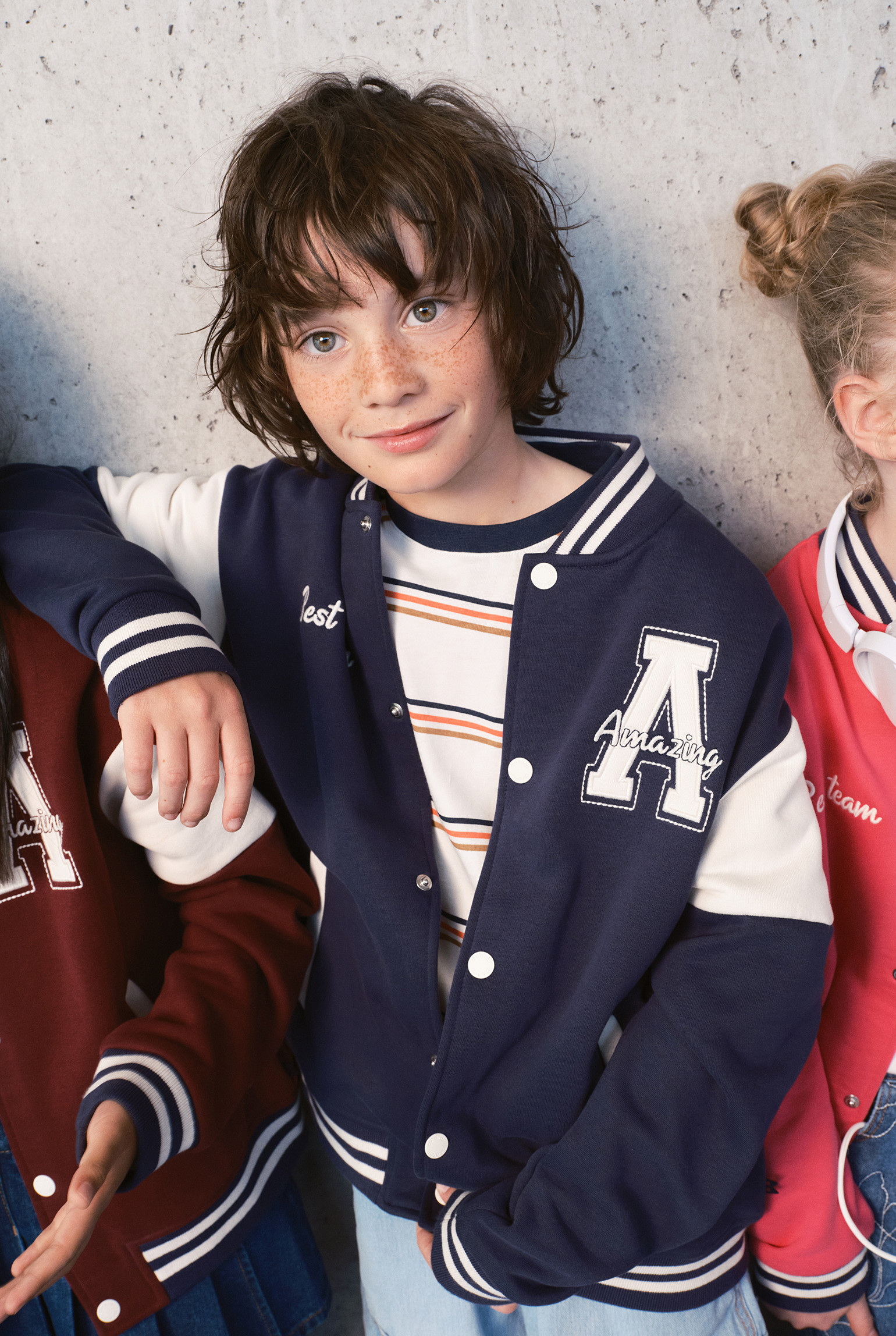 Veste teddy bordeaux garçon - Bleu navy