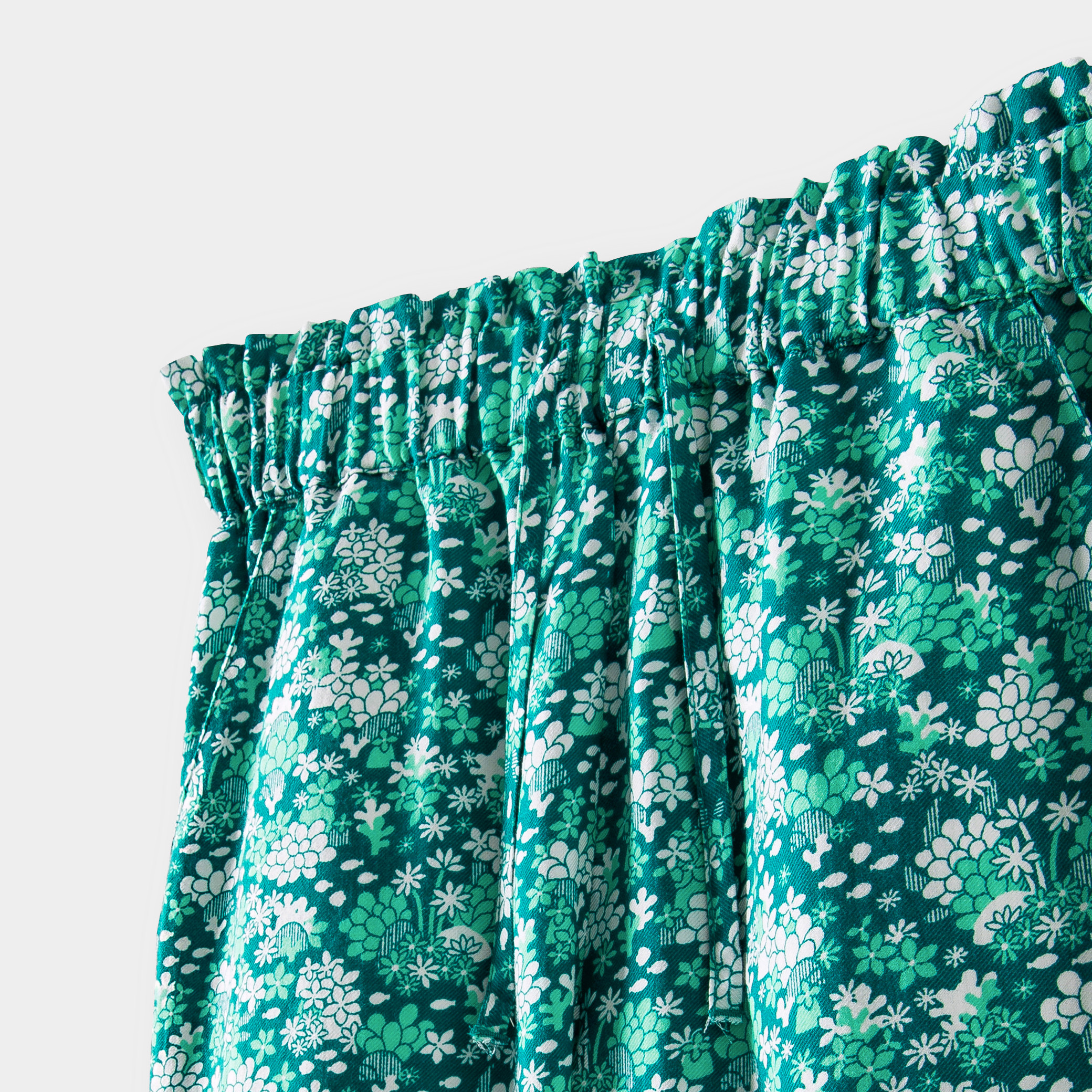 Pantalon fleuri vert fille - Imprimé vert