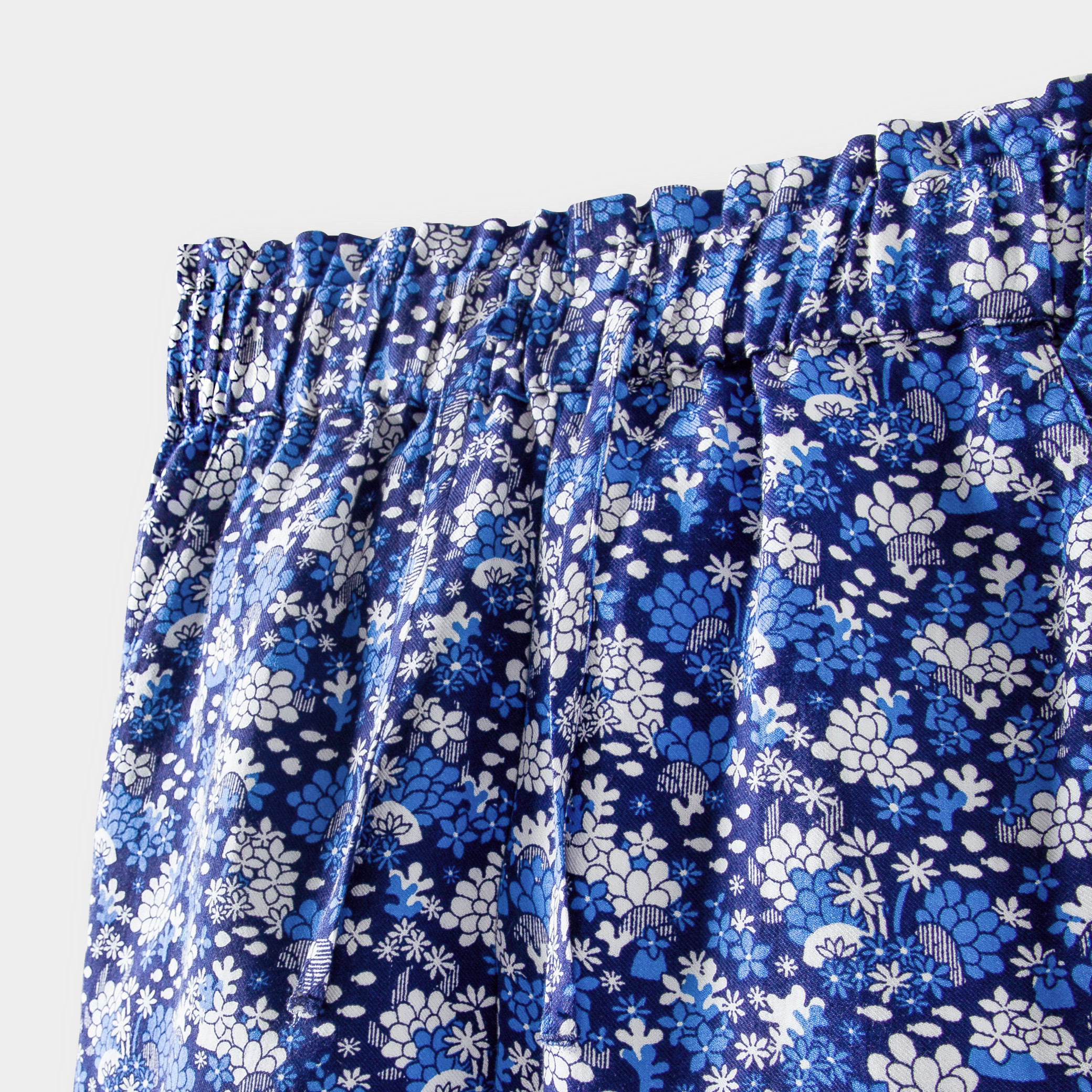 Pantalon fleuri vert fille - Imprimé bleu