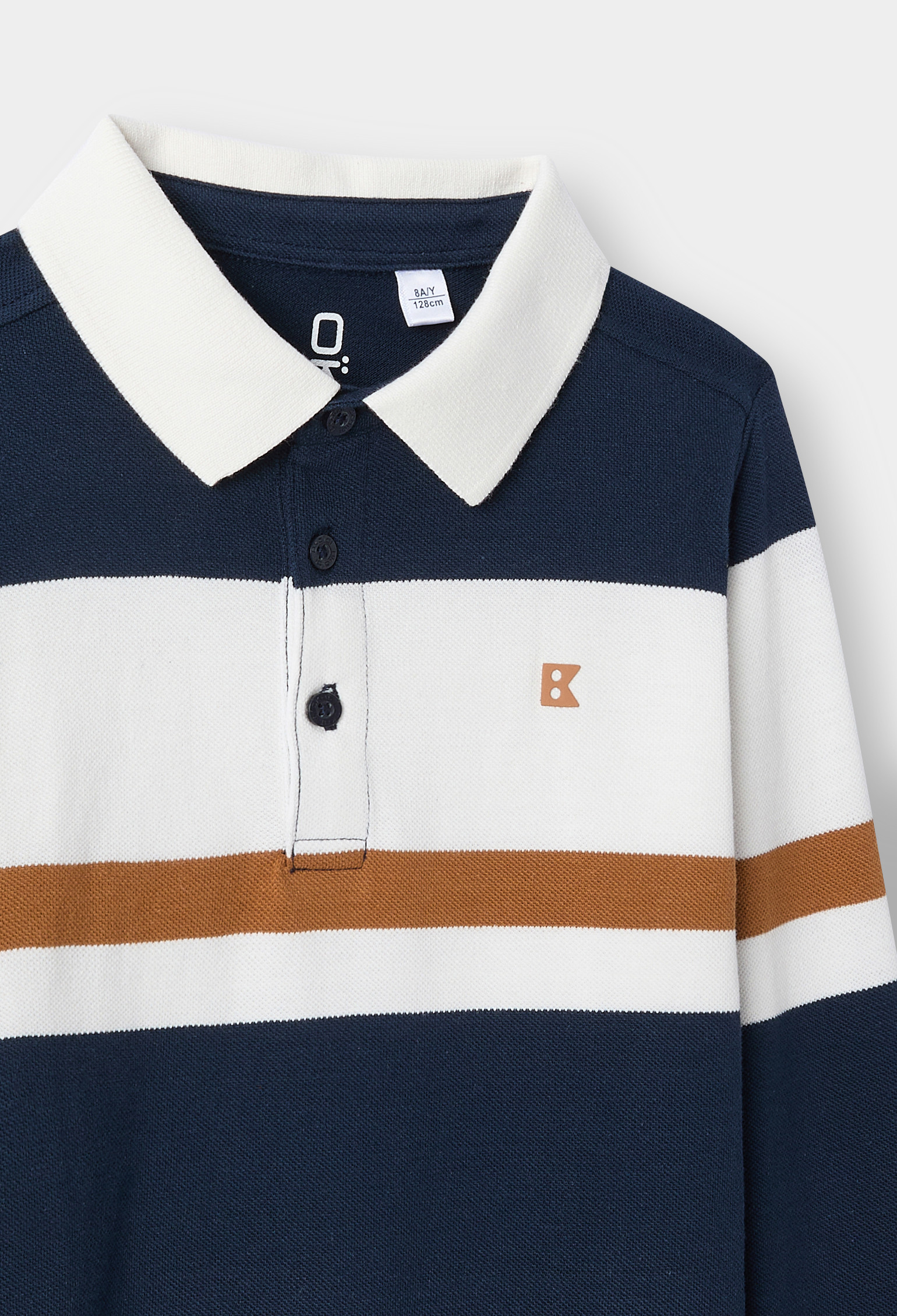 Polo rayé bleu marine garçon - Bleu navy