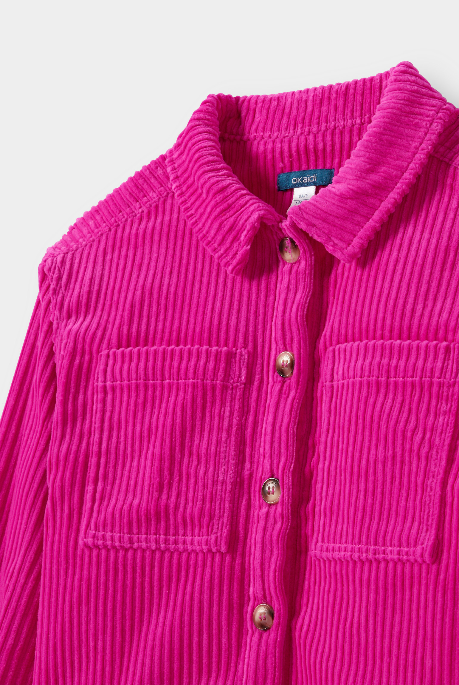 Veste velours côtelé marron fille - Rose candy