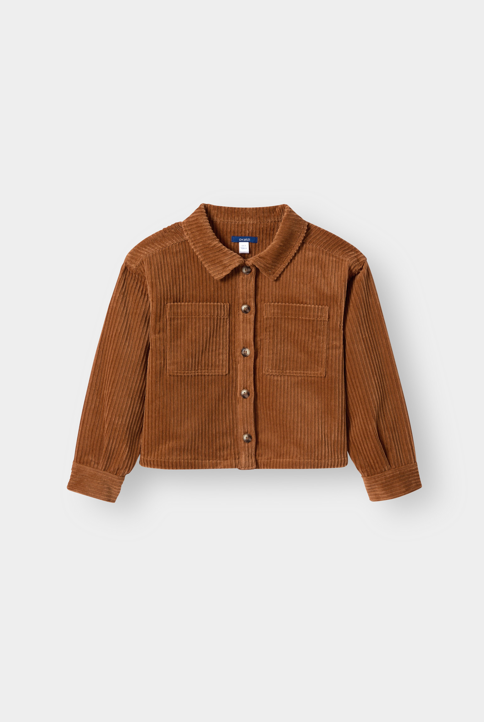 Veste velours côtelé marron fille - Marron moka