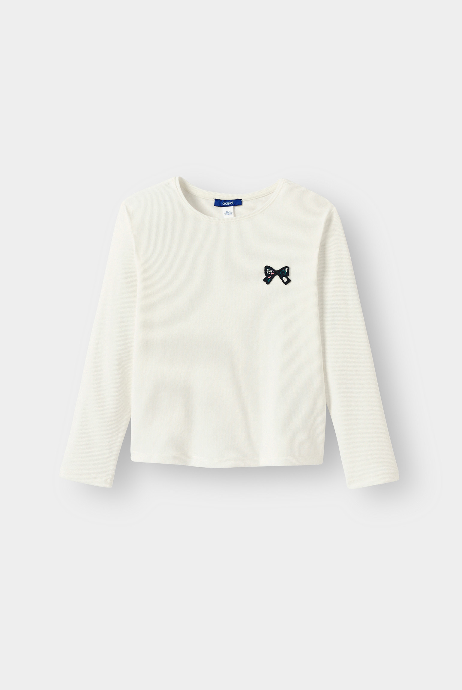 T-shirt bleu marine fille - Blanc écru