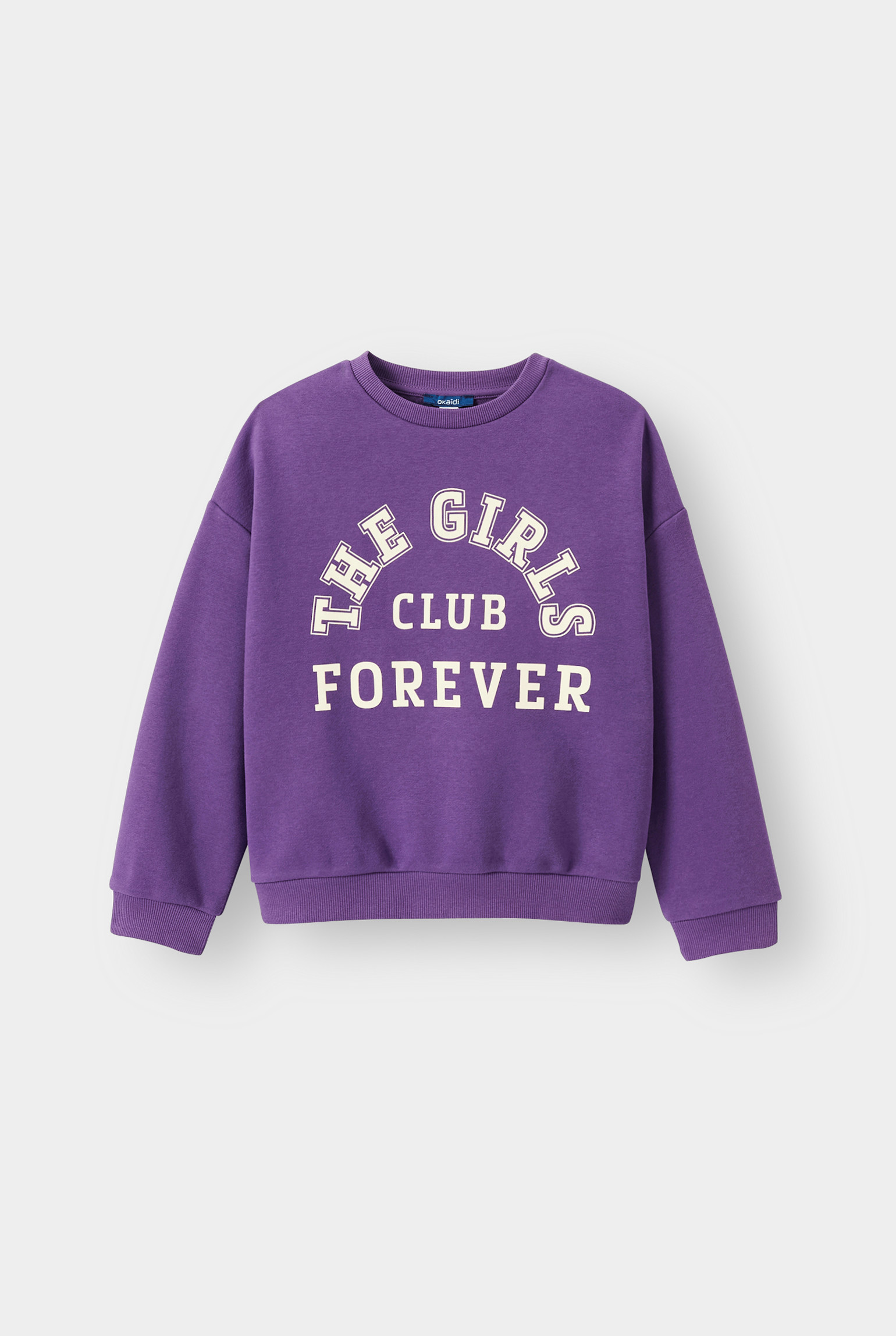 Sweat imprimé violet fille - Violet Pensée