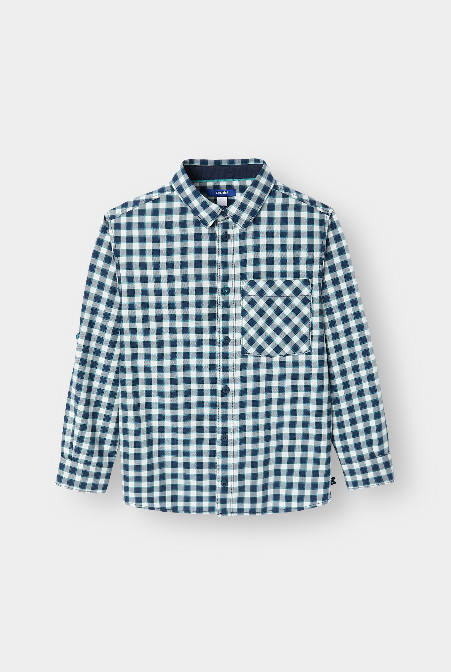 Chemise à carreaux bleue garçon - Carreaux bleu