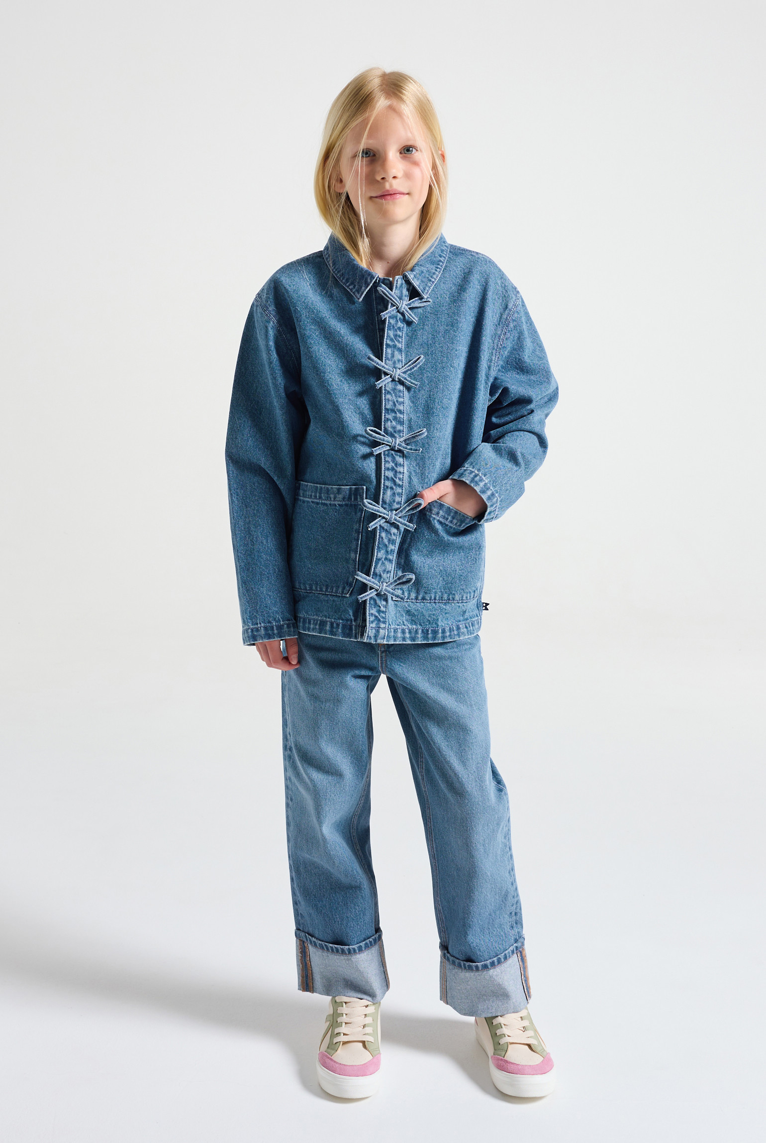 Veste en jean bleue fille - Denim bleu stone