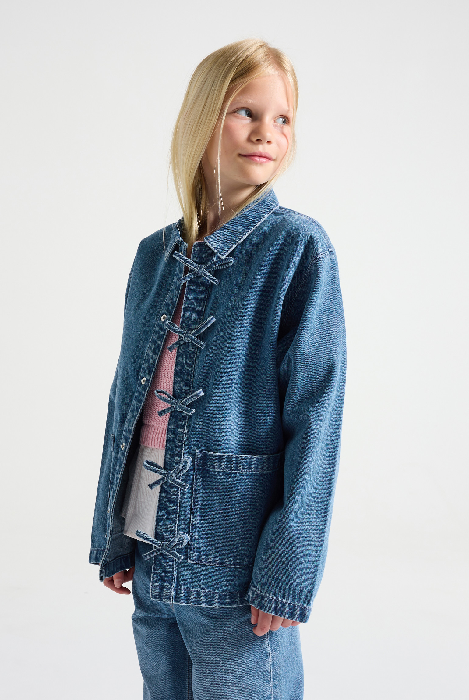 Veste en jean bleue fille - Denim bleu stone