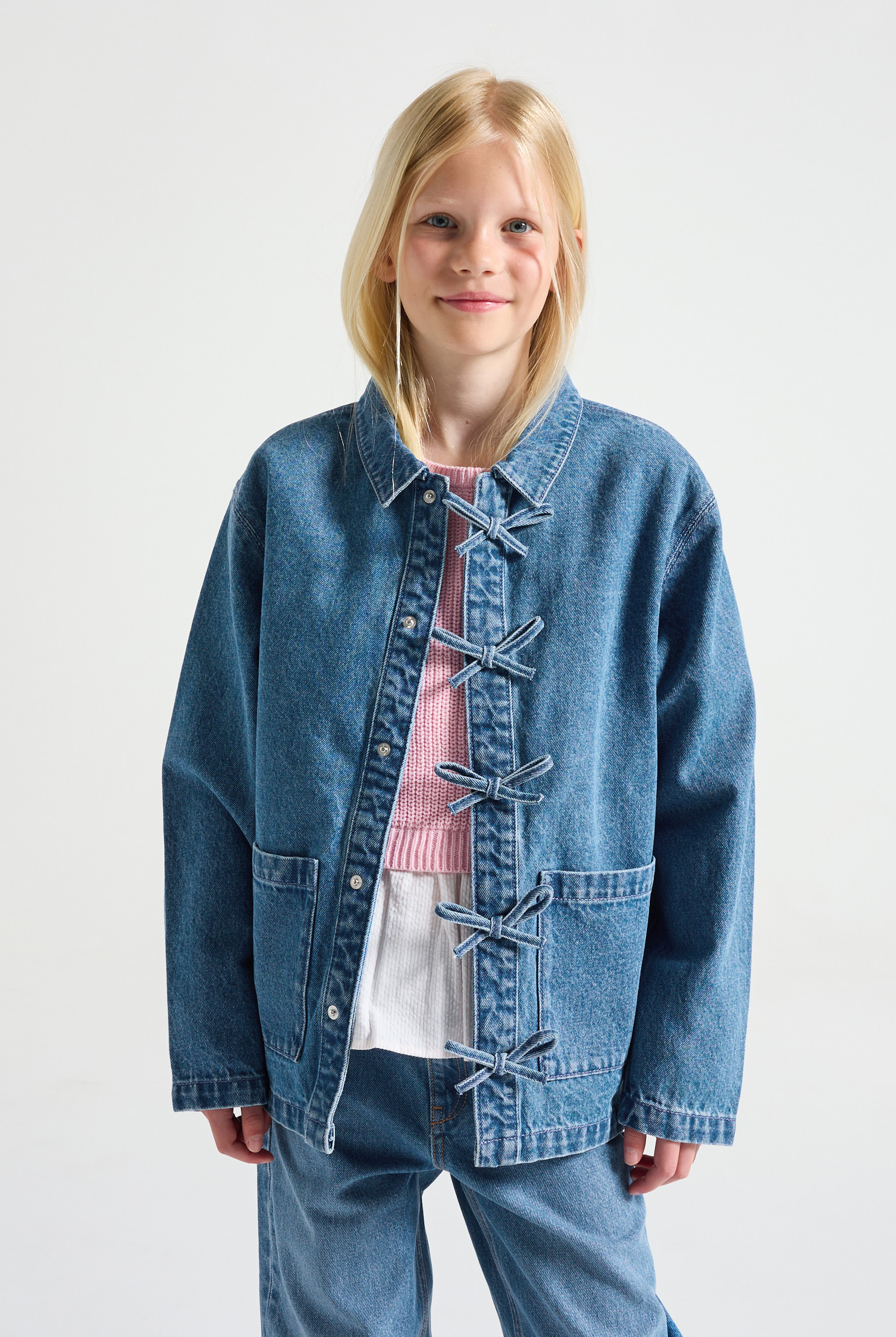 Veste en jean bleue fille - Denim bleu stone