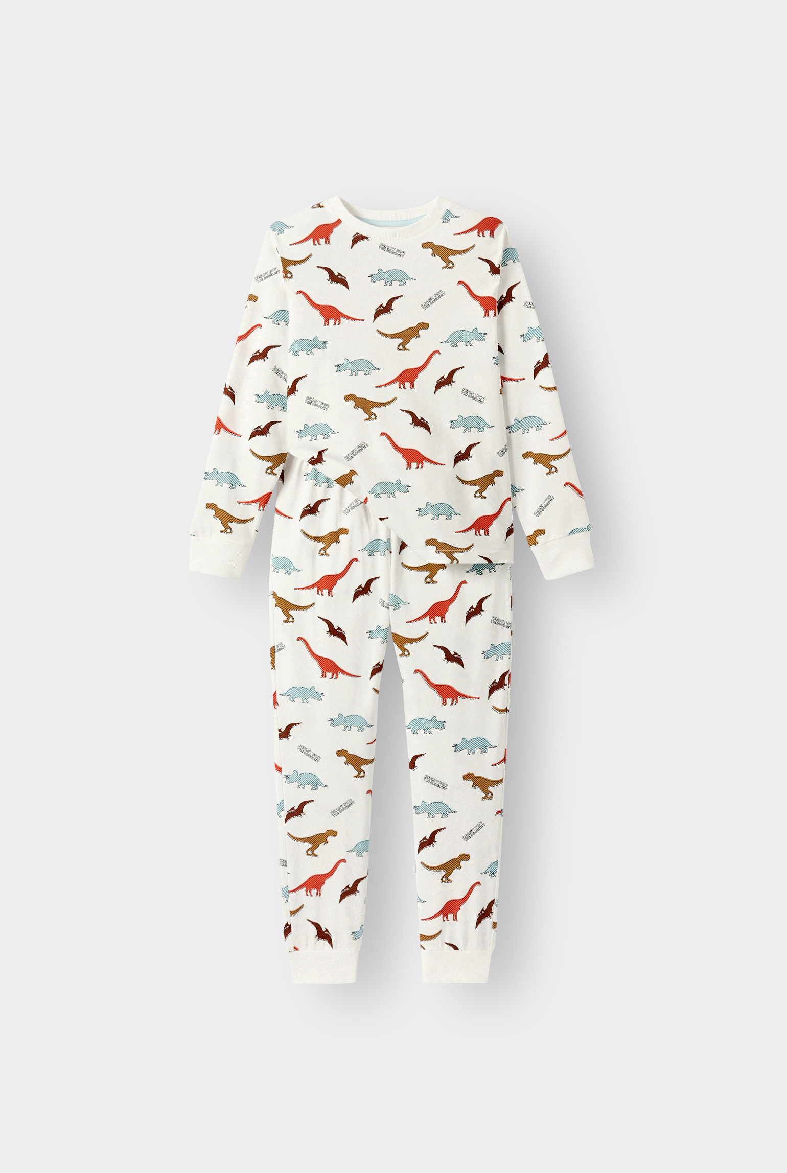 Pyjama dinosaures blanc garçon - Imprimé multicolore