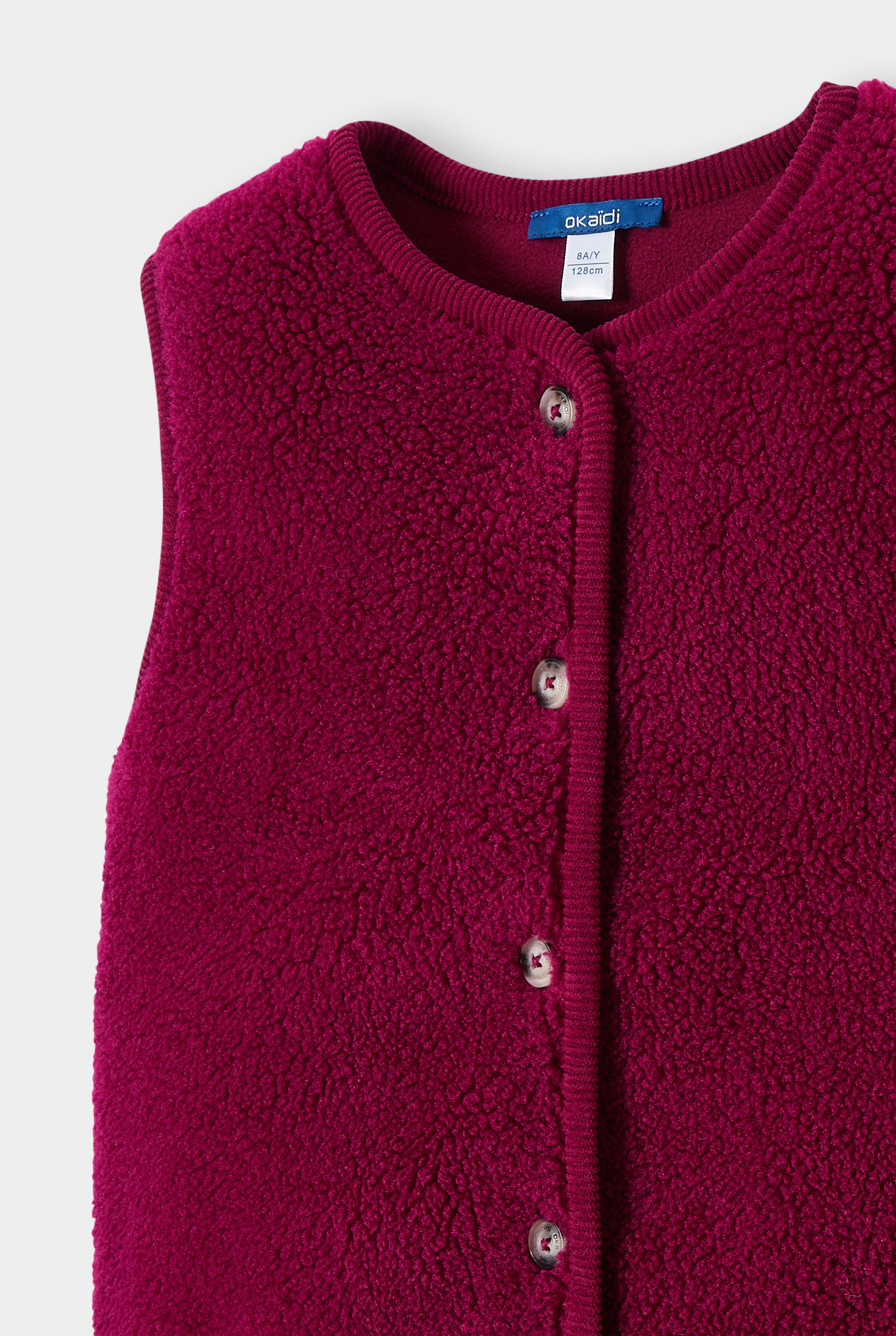 Gilet beige sans manches fille - Rose Valériane