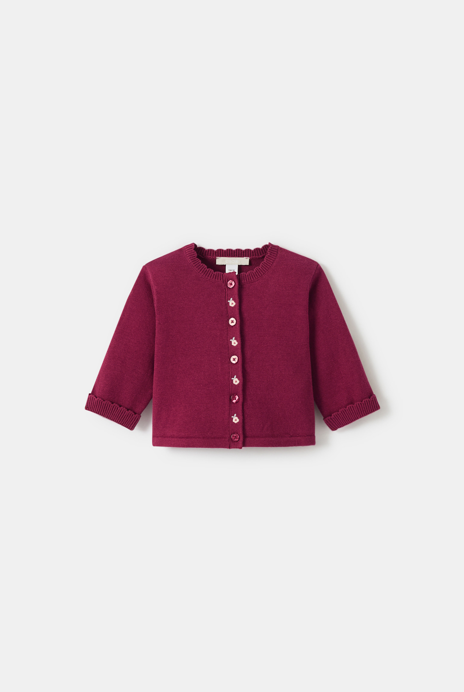 Gilet maille tricot rouge bébé fille - rouge