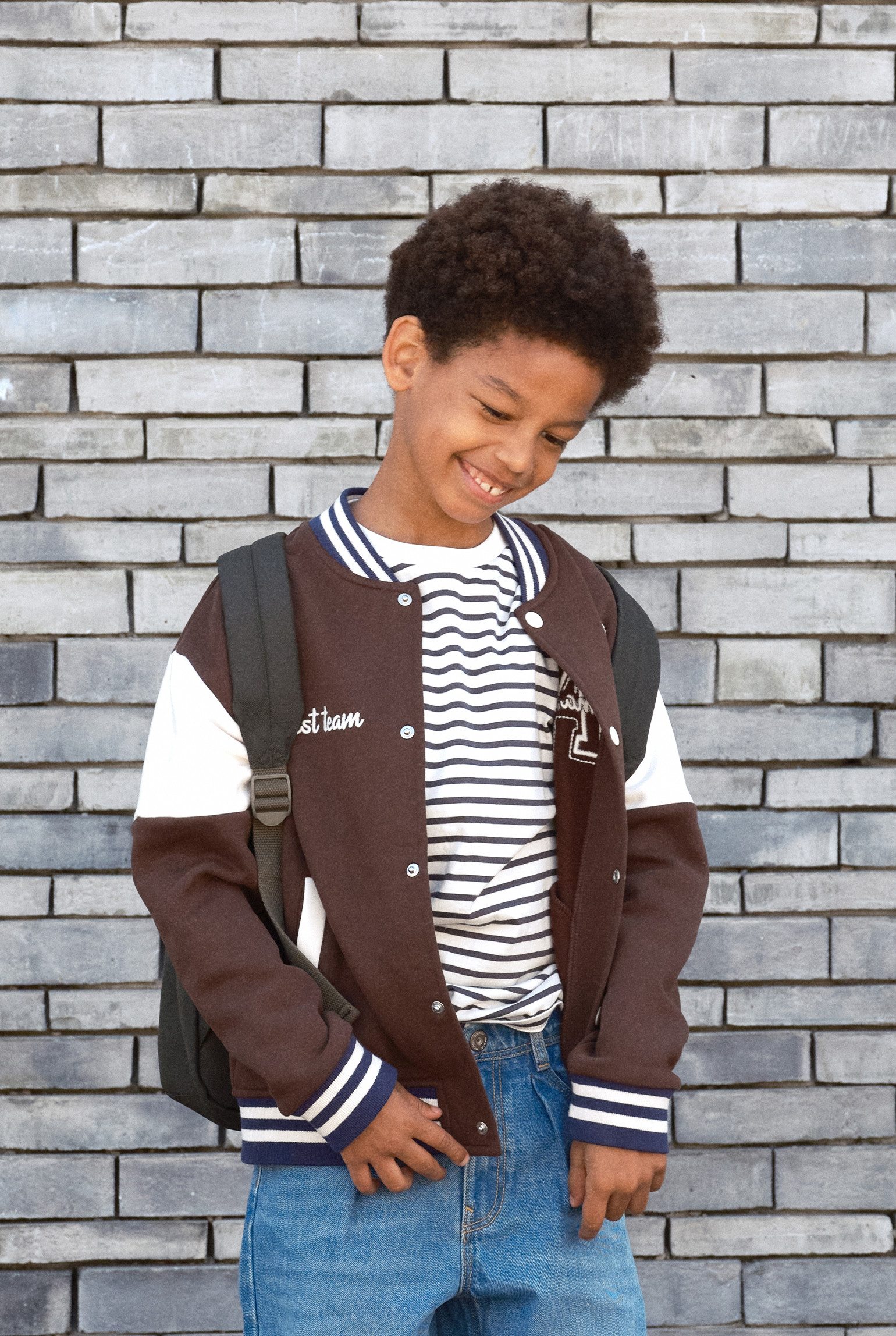 Veste teddy bleu garçon - Marron Brownie
