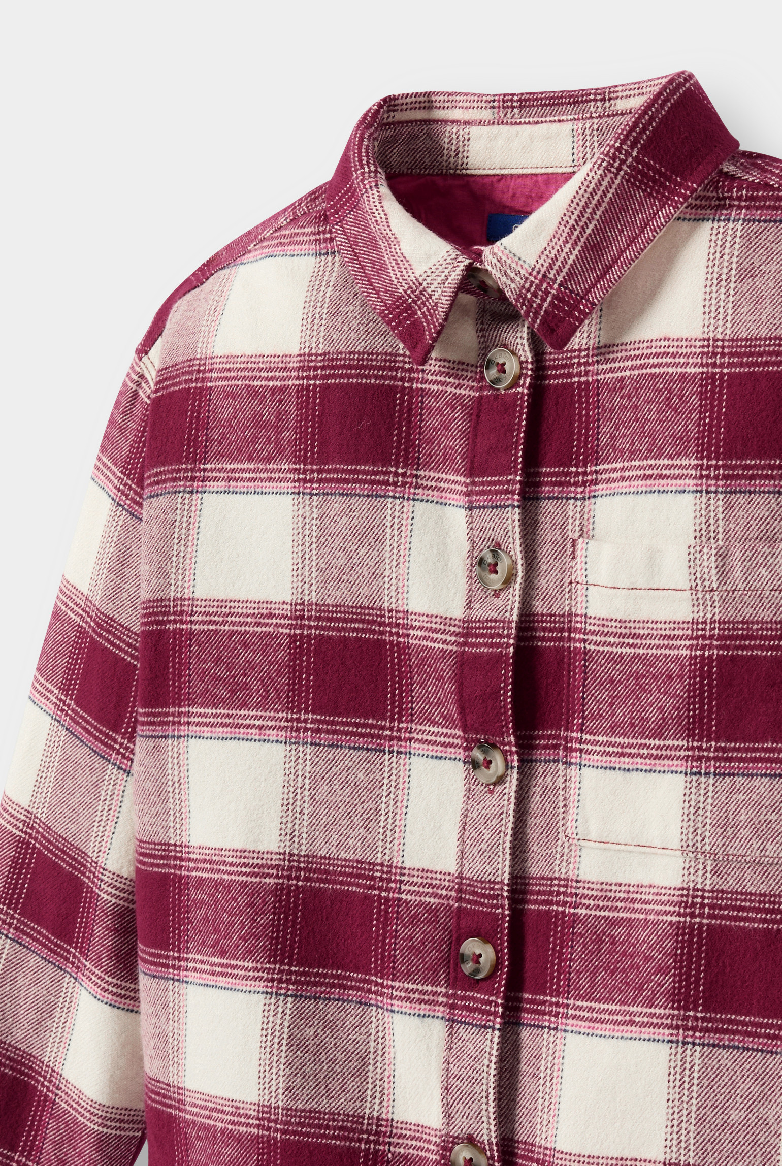 Chemise à carreaux twill rouge fille - Carreaux rose
