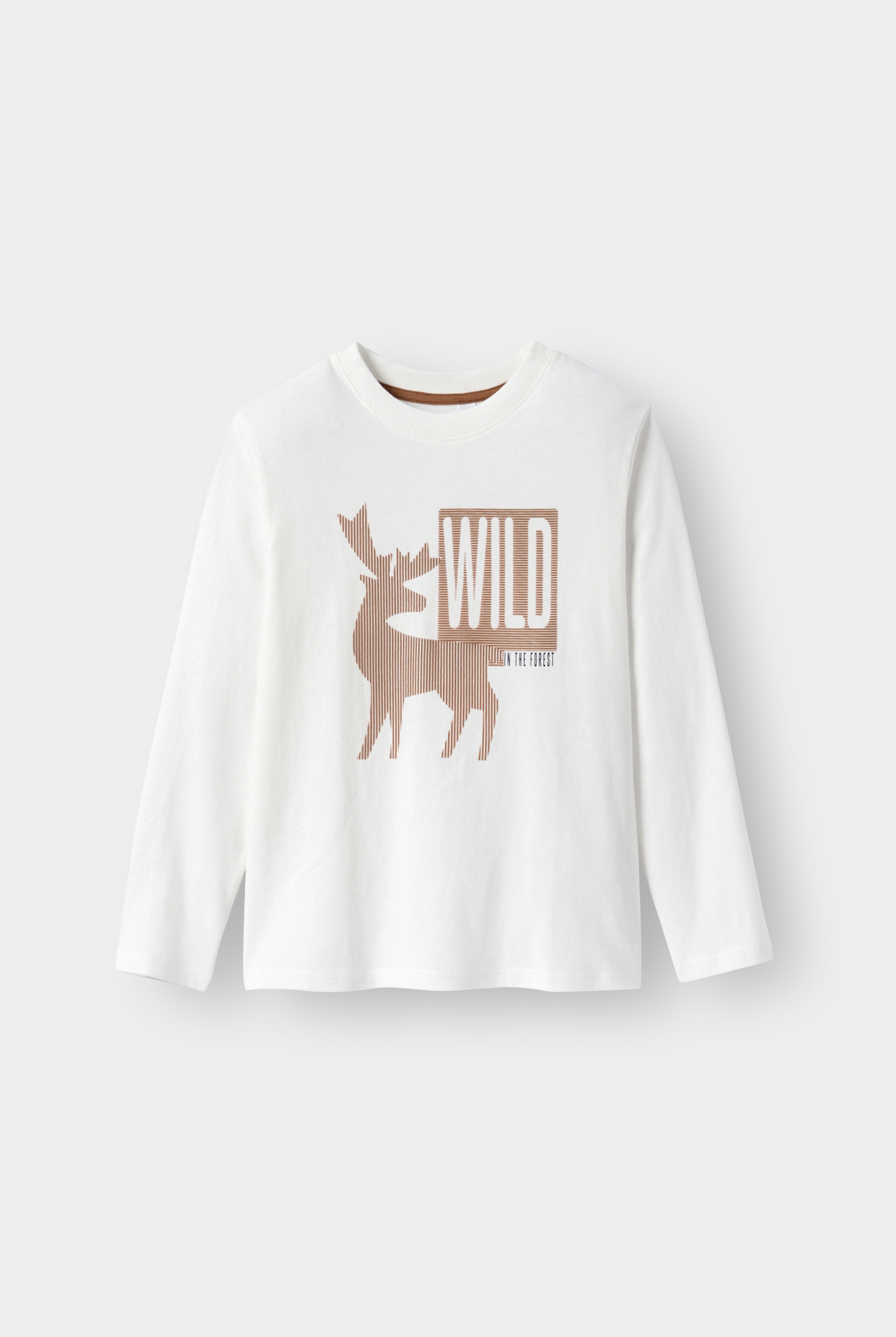 T-shirt manches longues blanc garçon - Ecru