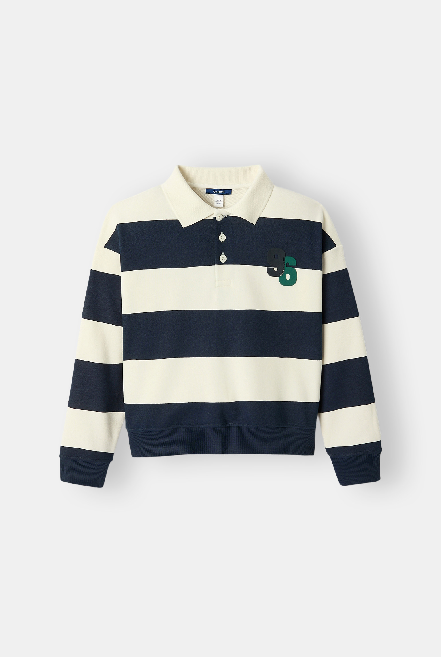 Polo rayé bleu marine garçon - Rayures bleu