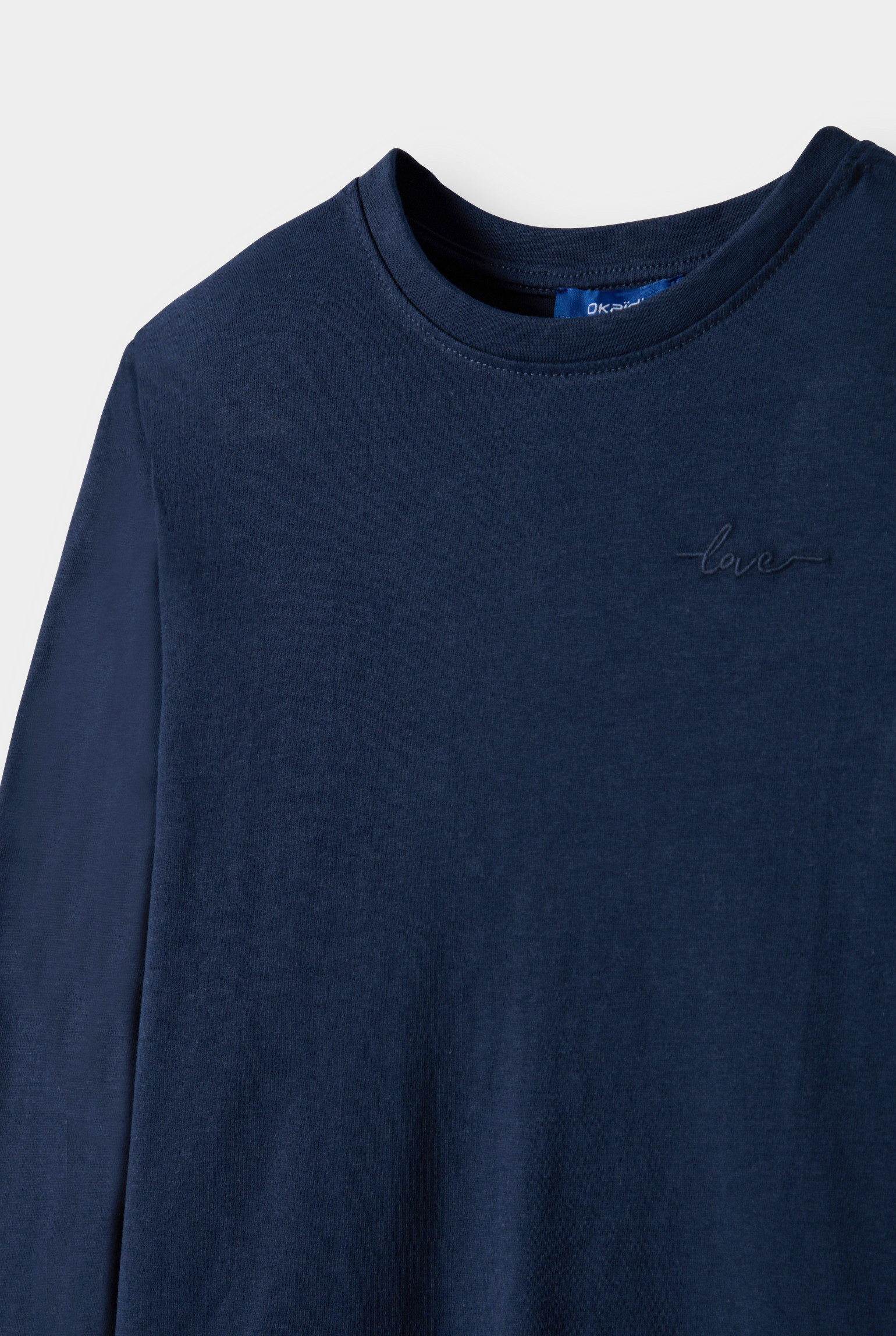 T-shirt manches longues marine garçon - Bleu navy