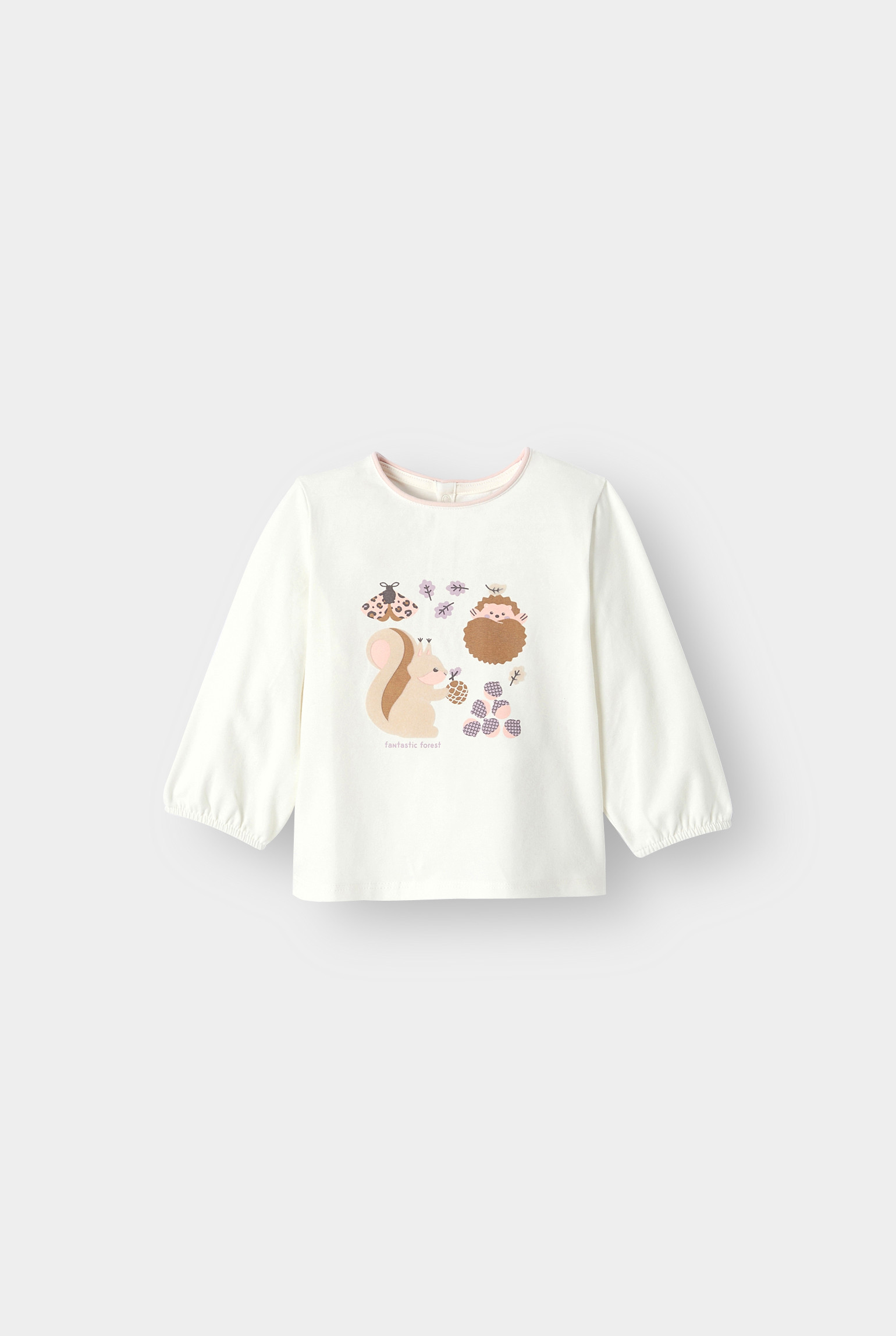 T-shirt forêt blanc bébé fille - Violet Parme