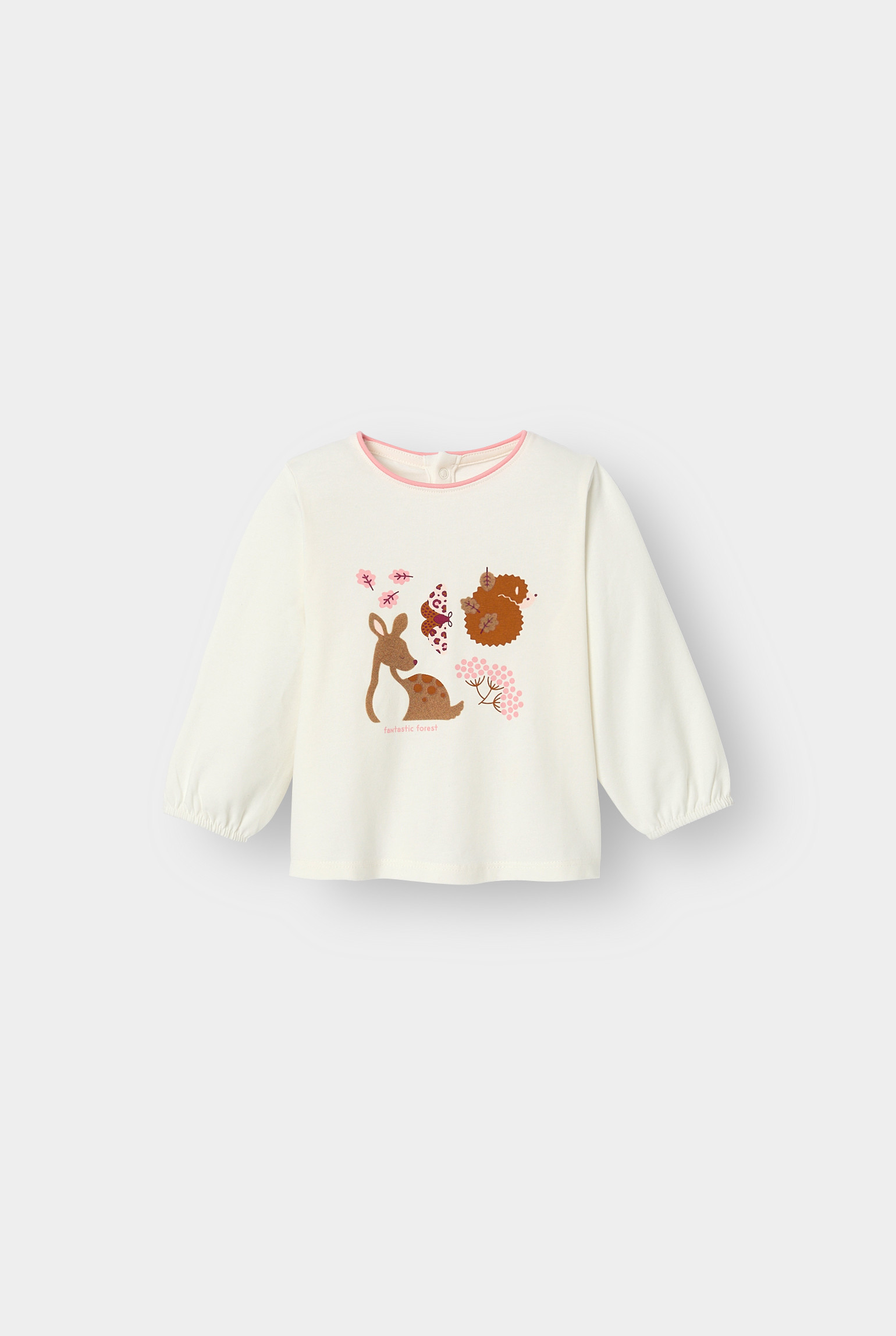 T-shirt forêt blanc bébé fille - Rose Valériane