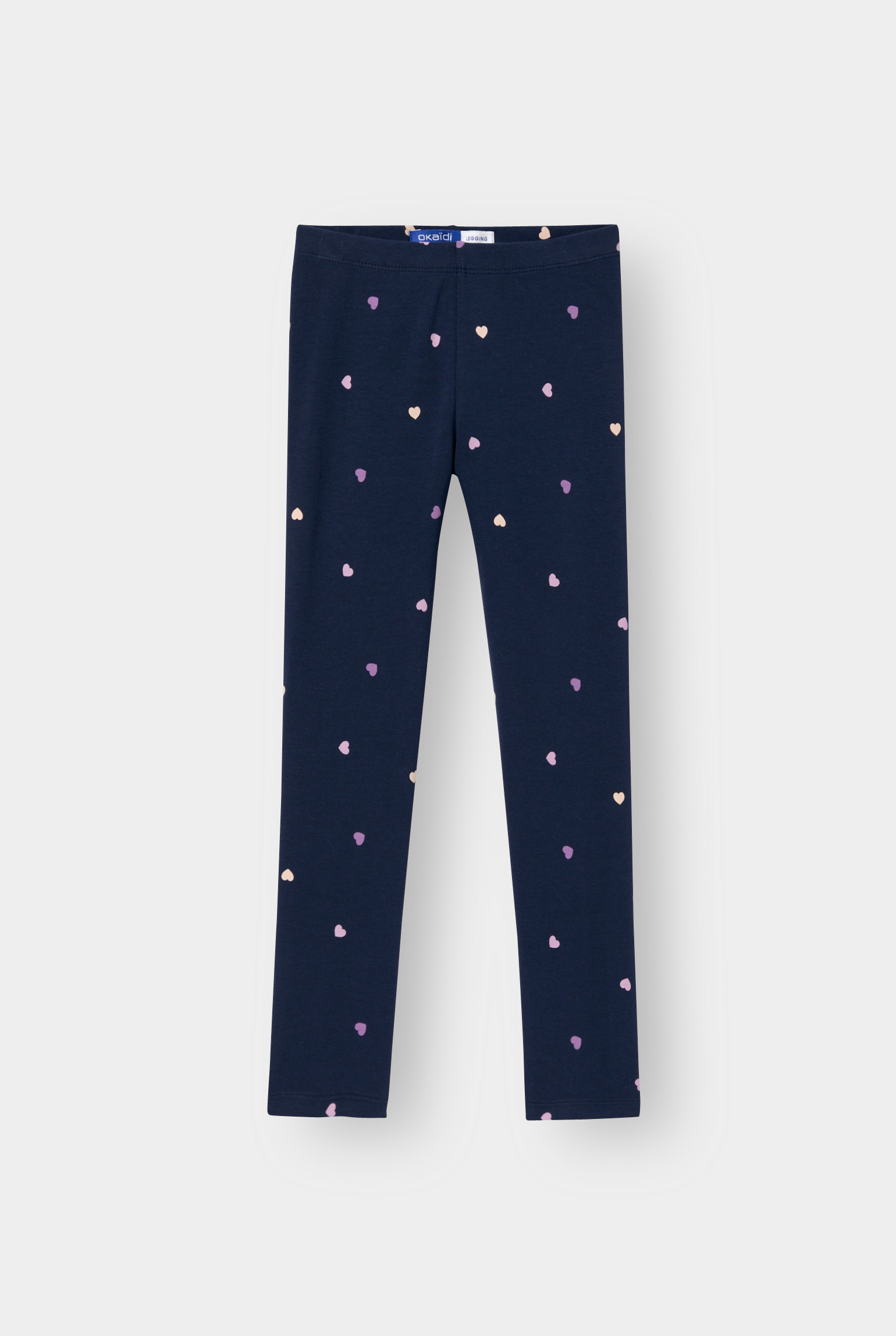 Legging coeurs rouge fille - Imprimé bleu